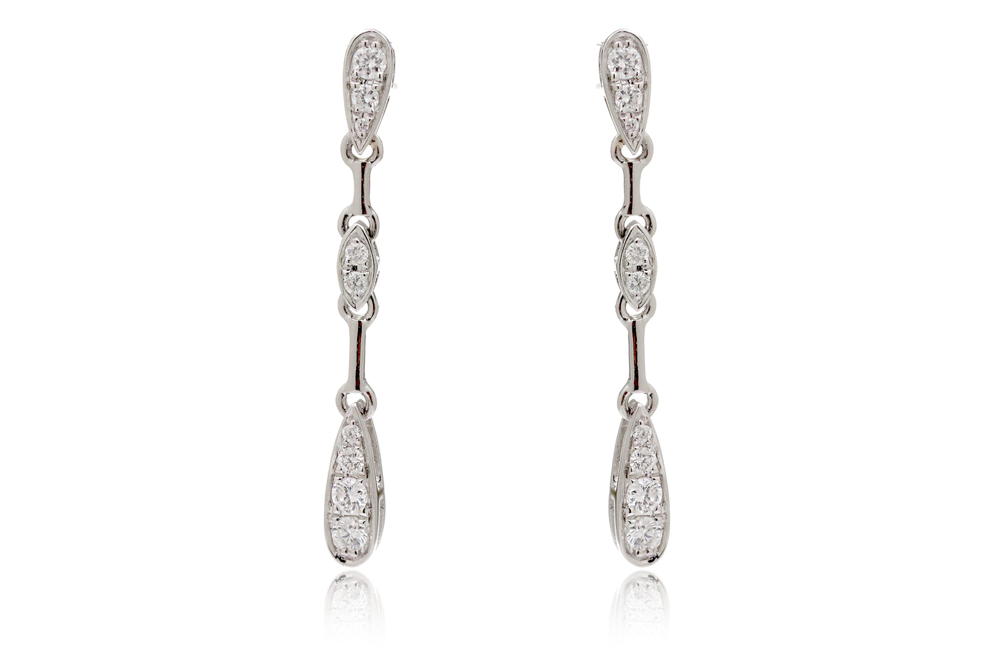 The Linear Diamond Teardrop Earrings