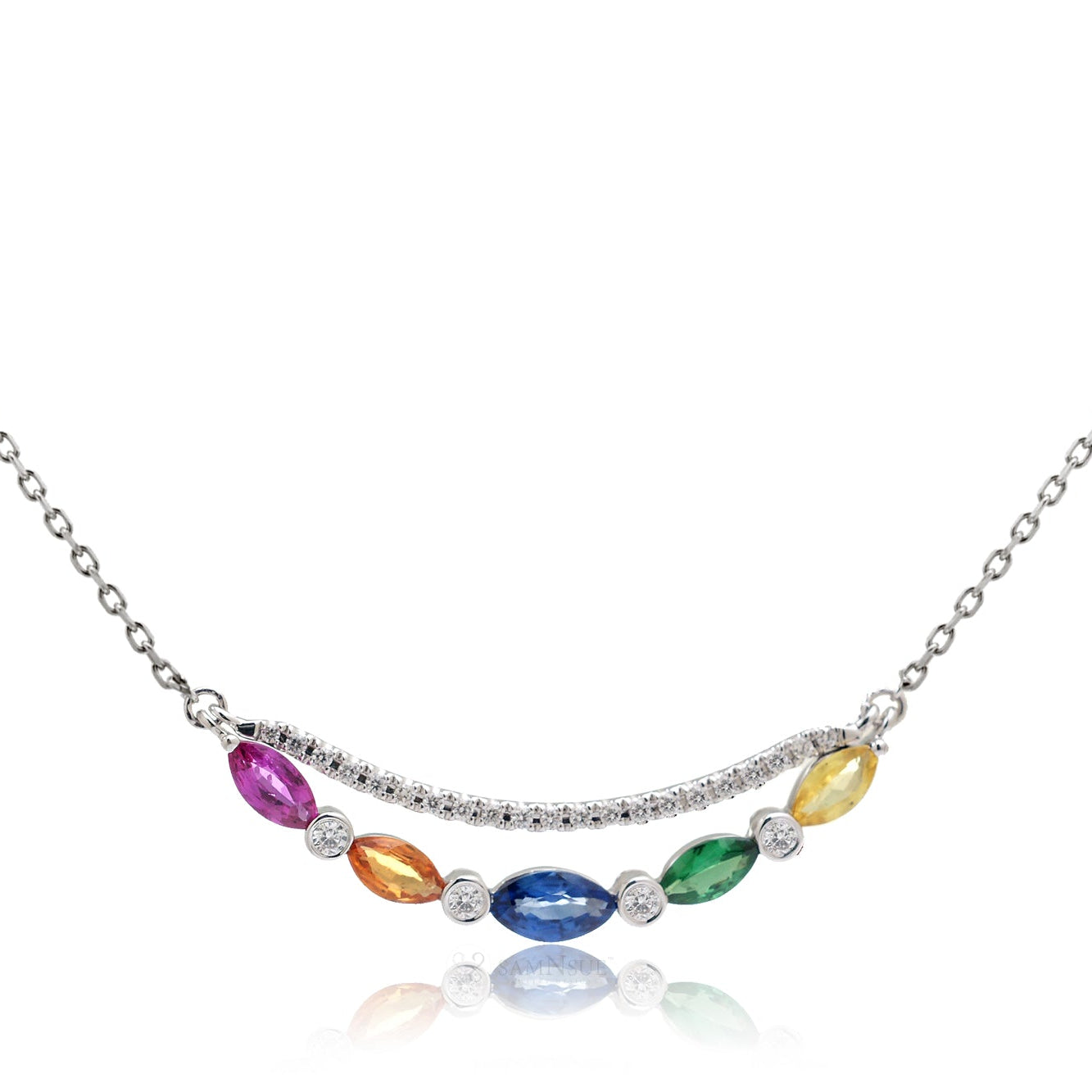 The Five Marquise Stone Bar Necklace