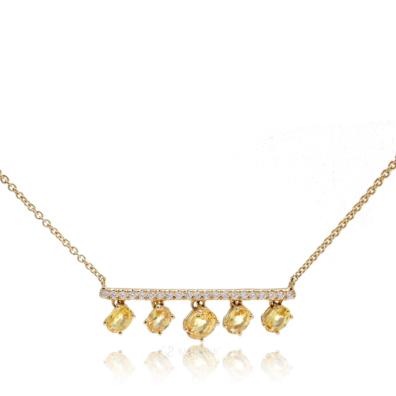 The Five Dangling Stone Bar Necklace