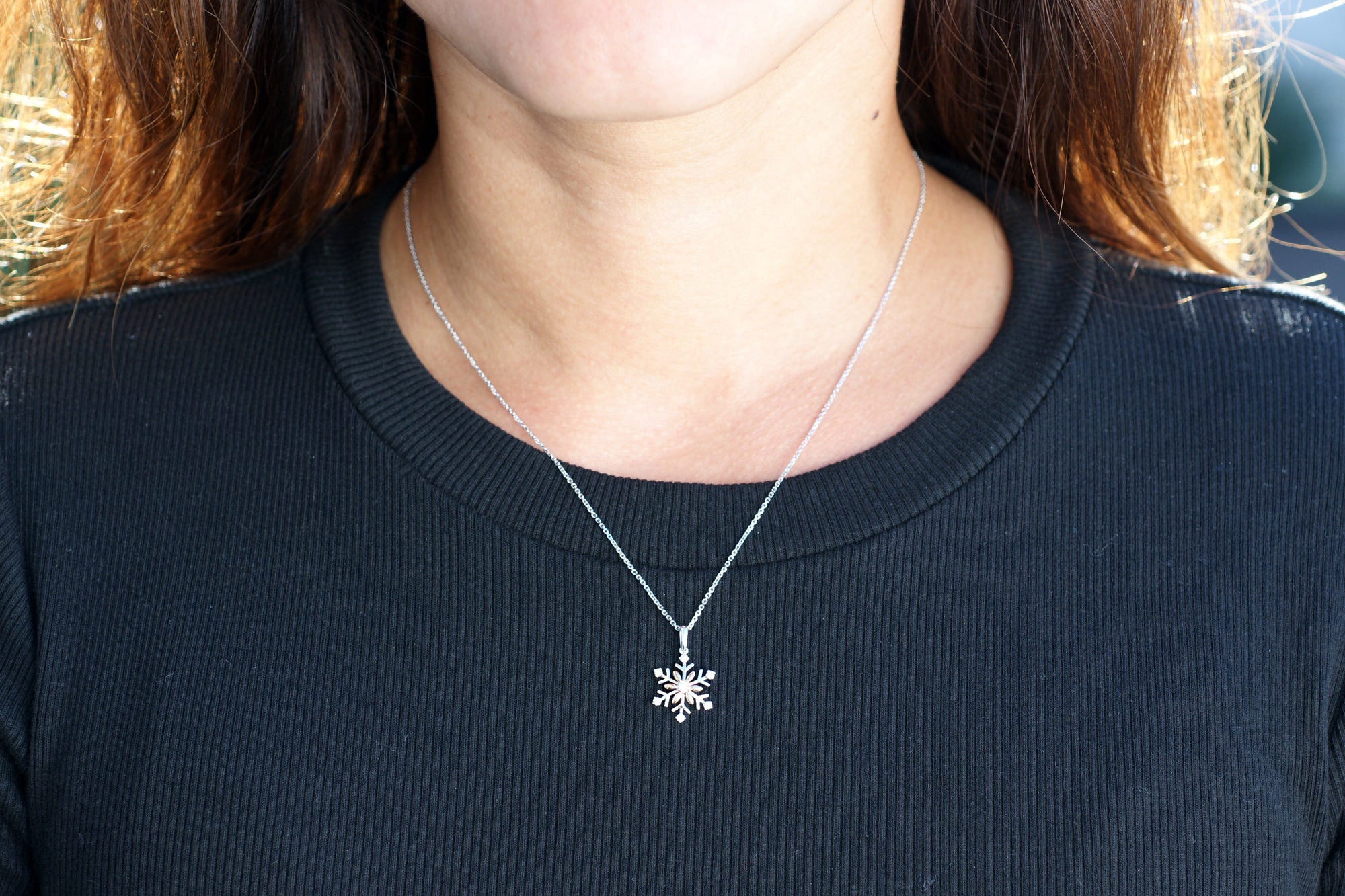 The Petals Snowflake Diamond Pendant