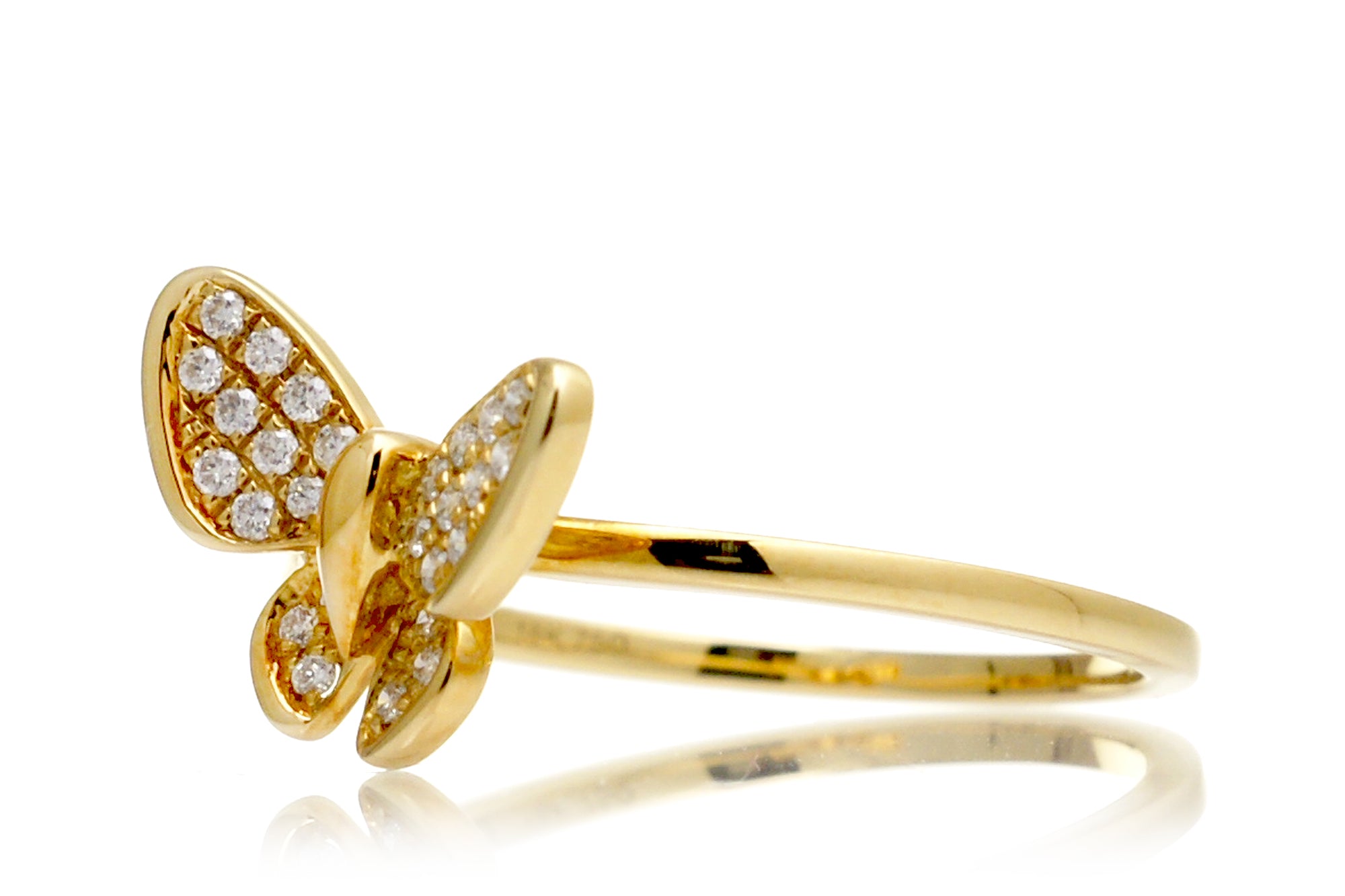 The Petite Pavé Diamond Butterfly Ring