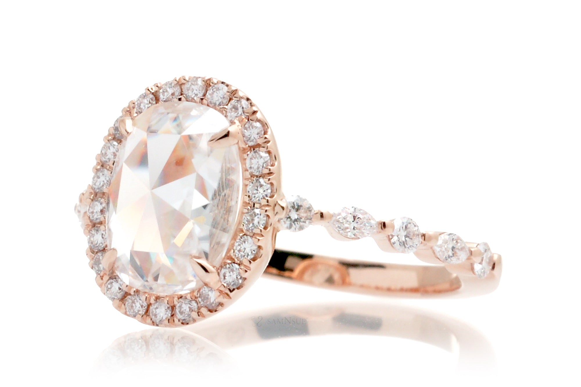 The Nora Rose Cut Oval Moissanite