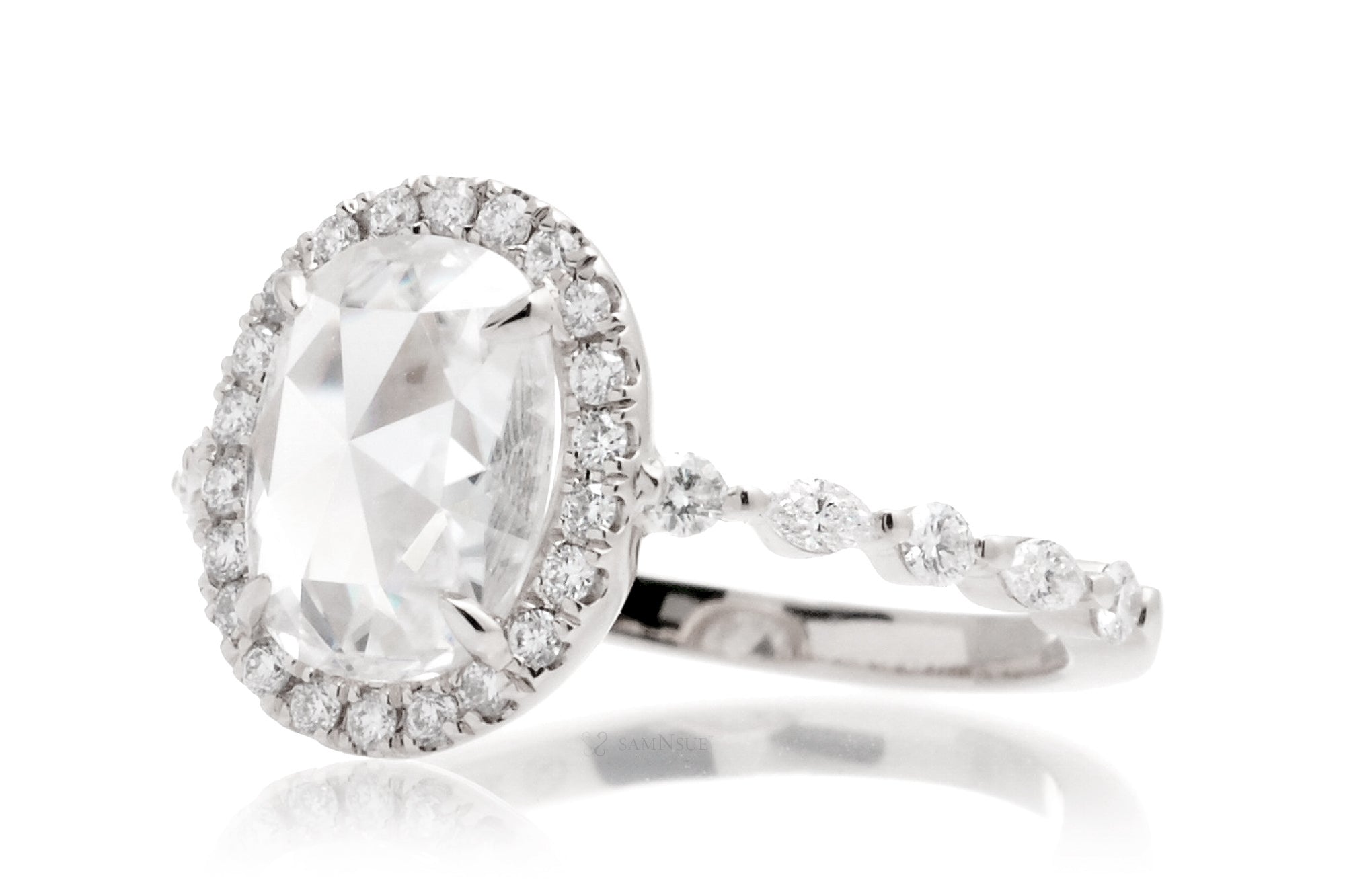 The Nora Rose Cut Oval Moissanite