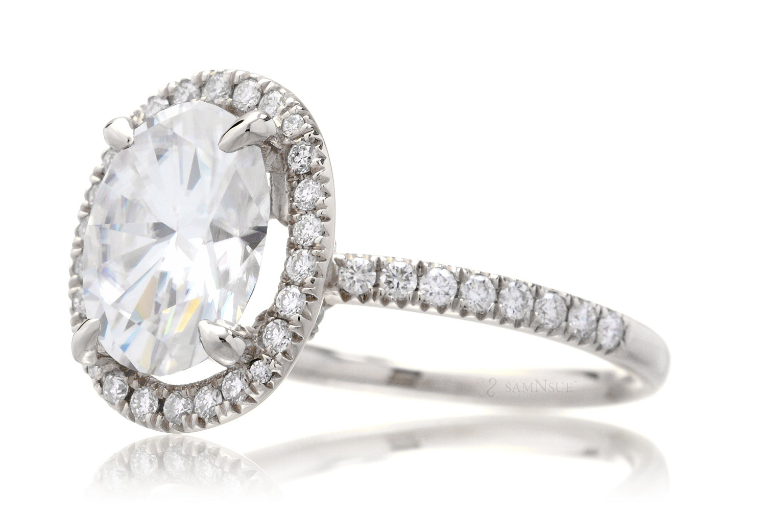 The Drenched Oval Cut Moissanite Ring