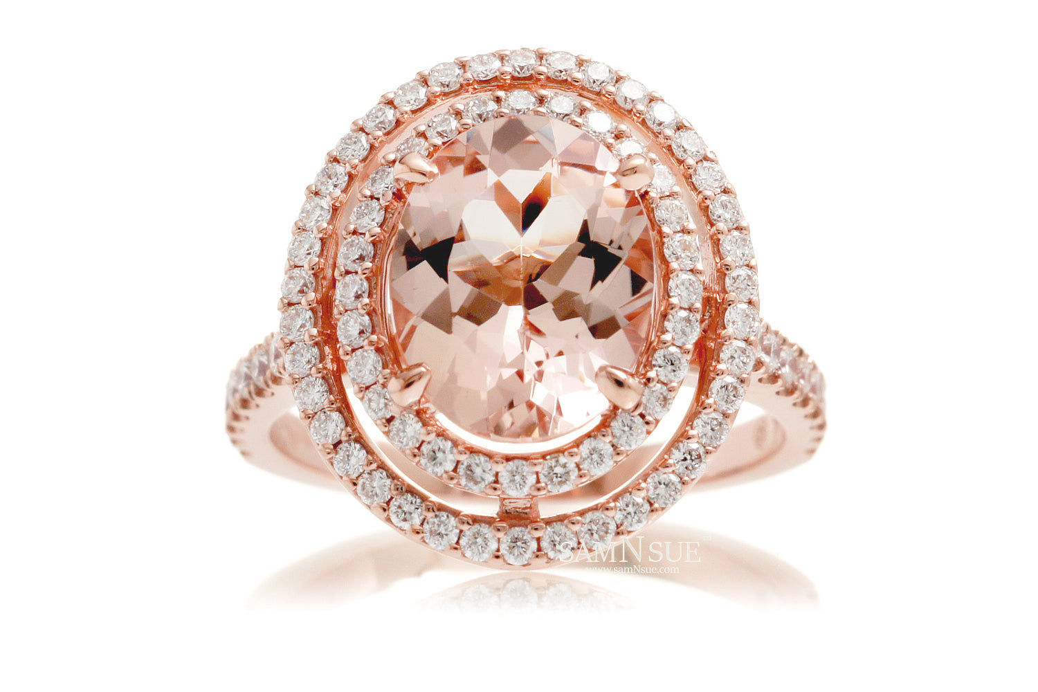 The Steffy Double Halo Oval Morganite