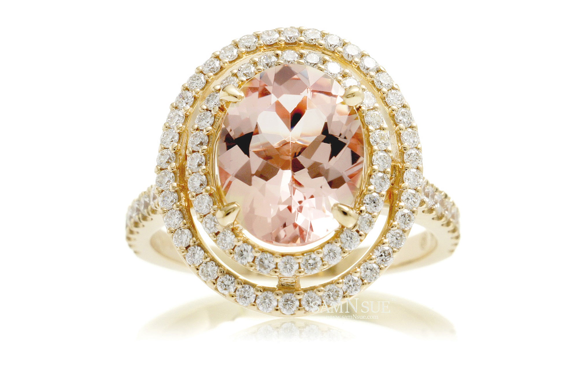 The Steffy Double Halo Oval Morganite