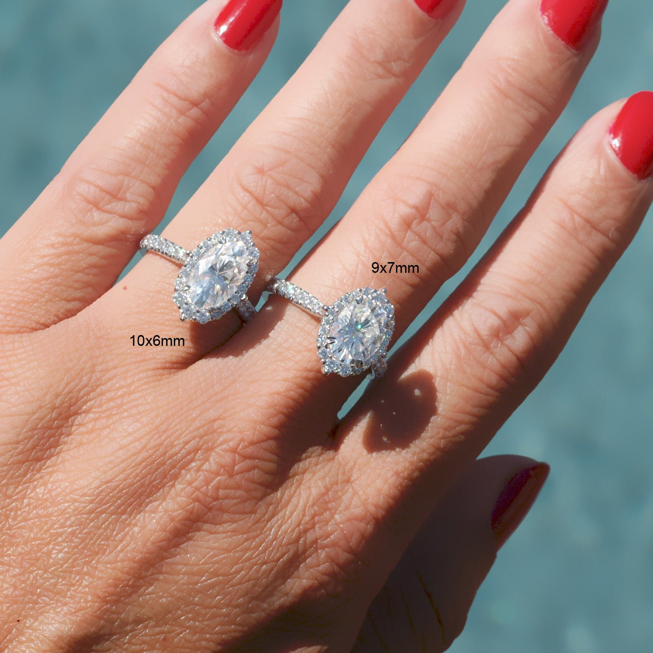 Oval Moissanite Engagement Ring - The Haley In White Gold | Platinum