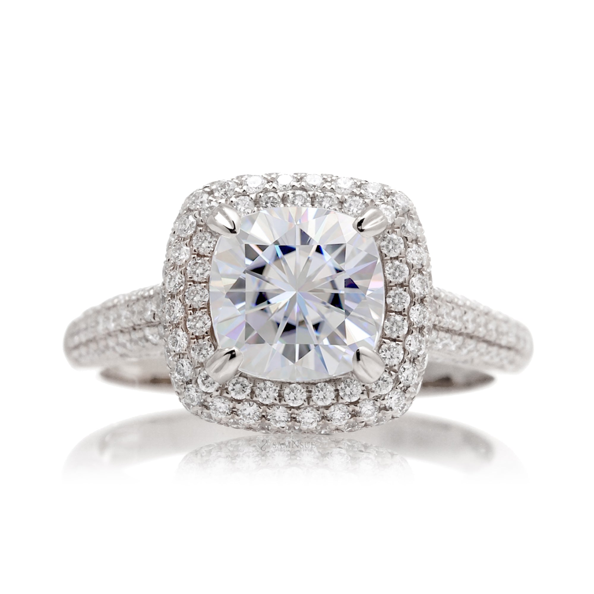 The Pamela Cushion Moissanite Ring
