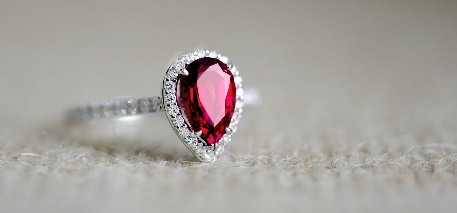 The Sunset Pear Ruby Ring