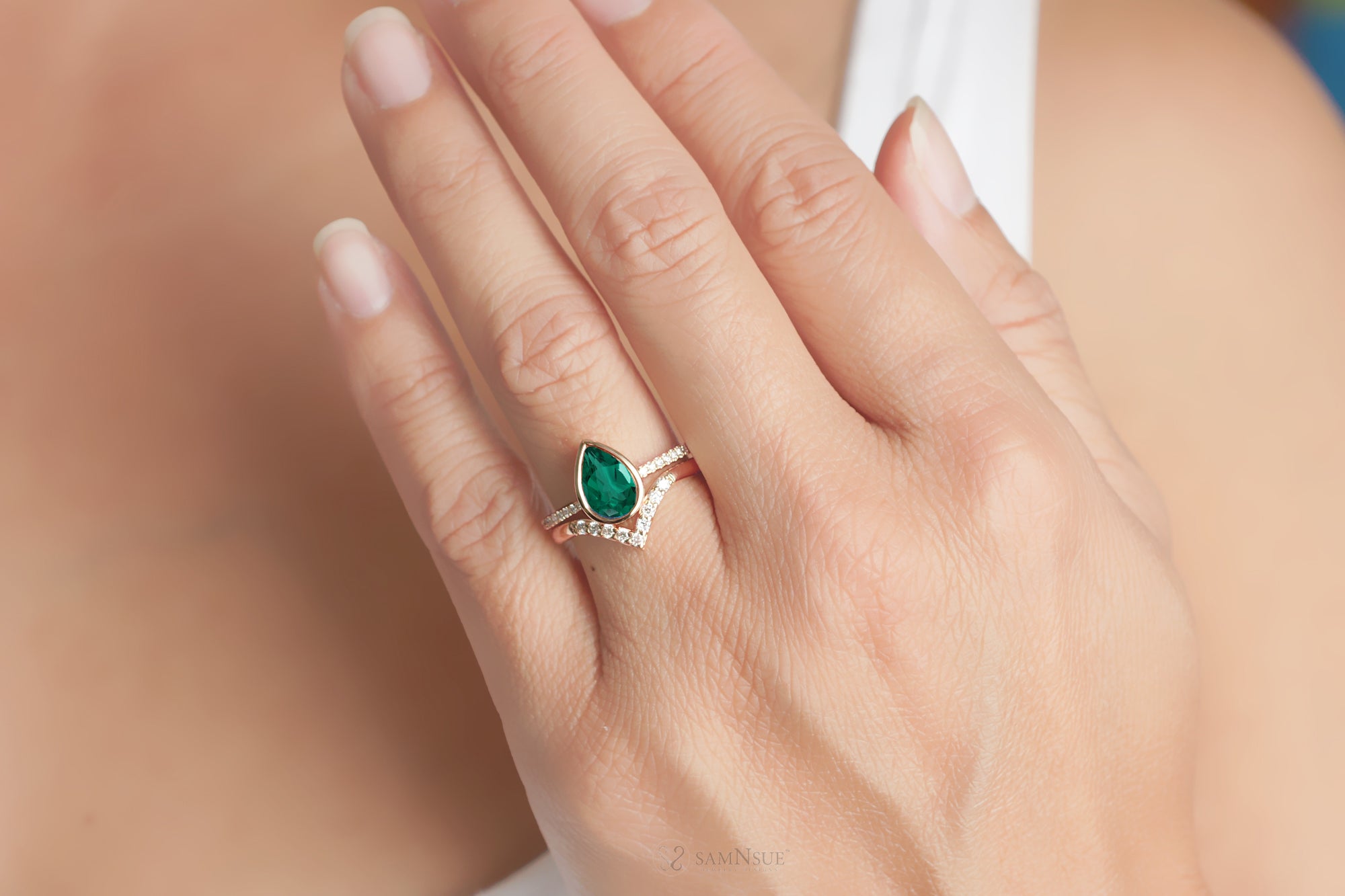 The Beverly Pear Lab-Grown Emerald