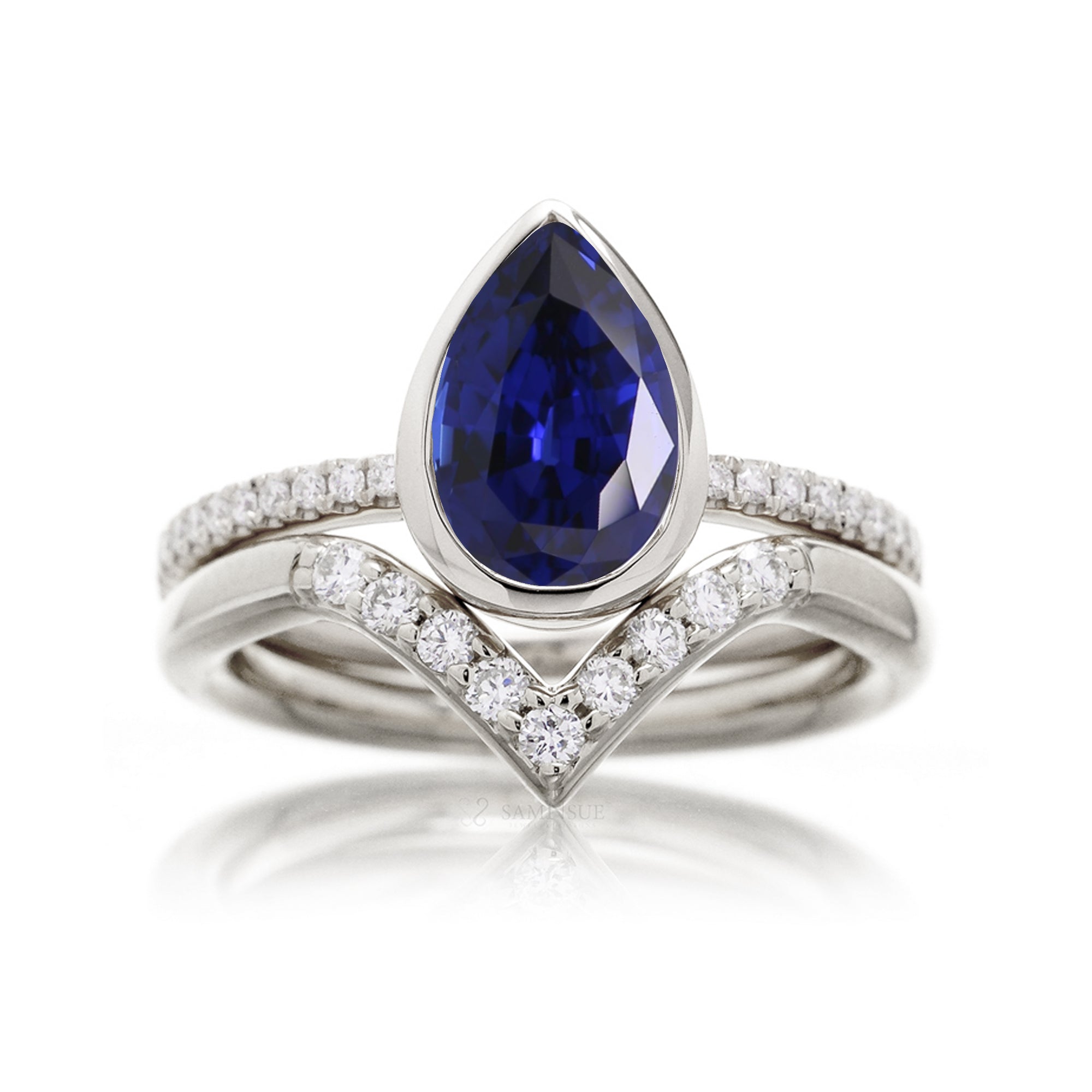 The Beverly Pear Sapphire Ring