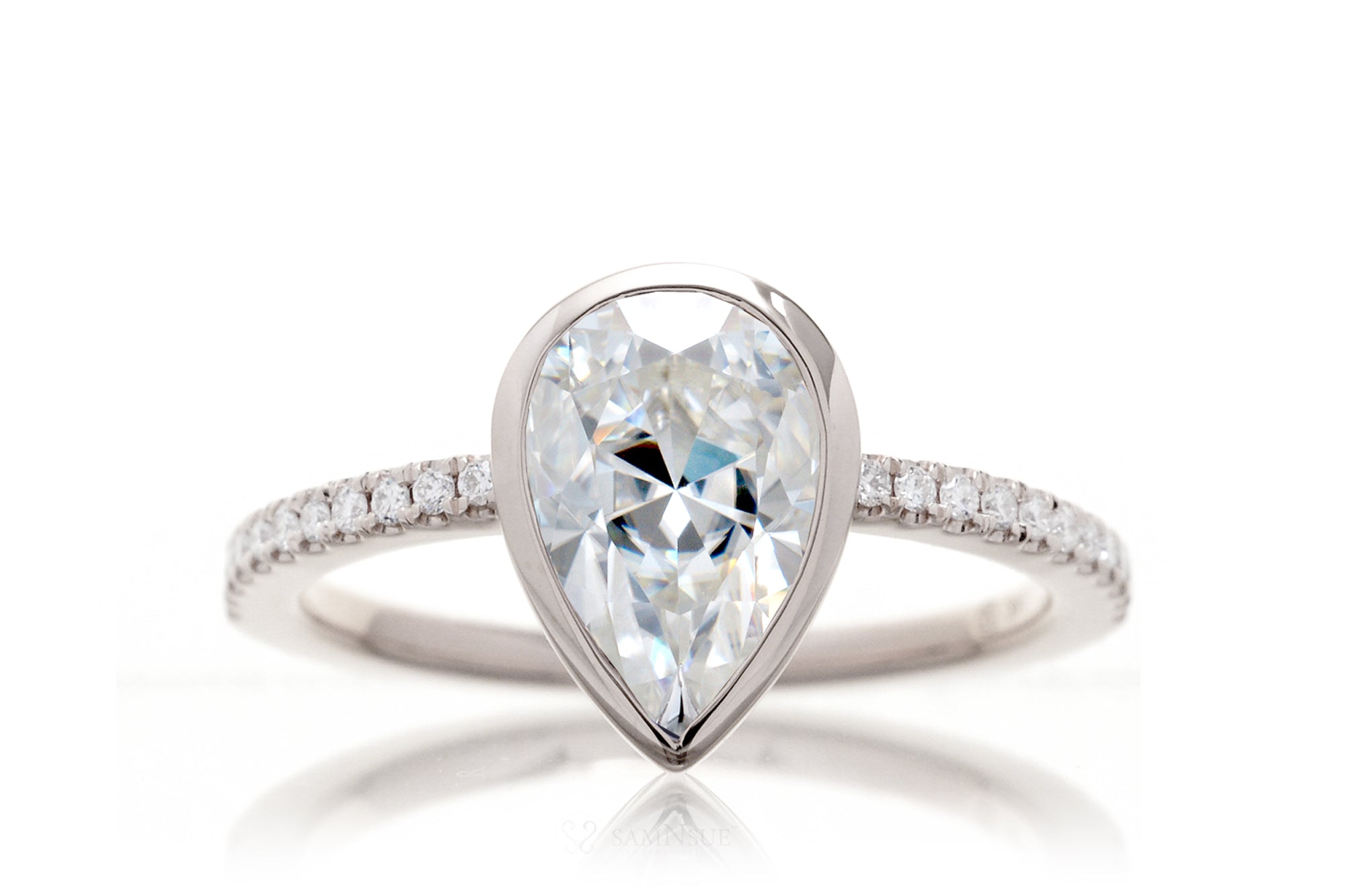 The Beverly Pear Moissanite Ring