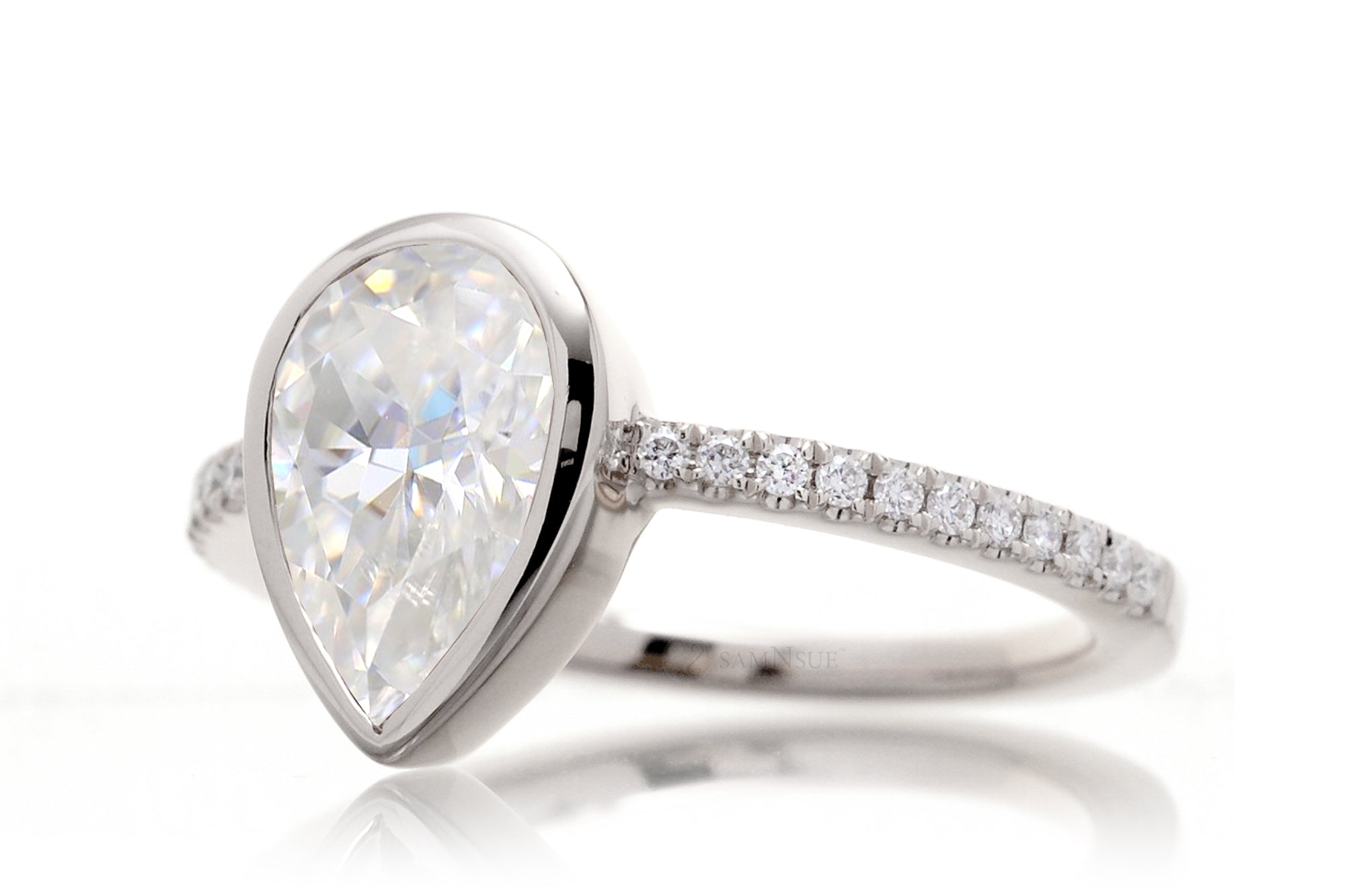 The Beverly Pear Moissanite Ring