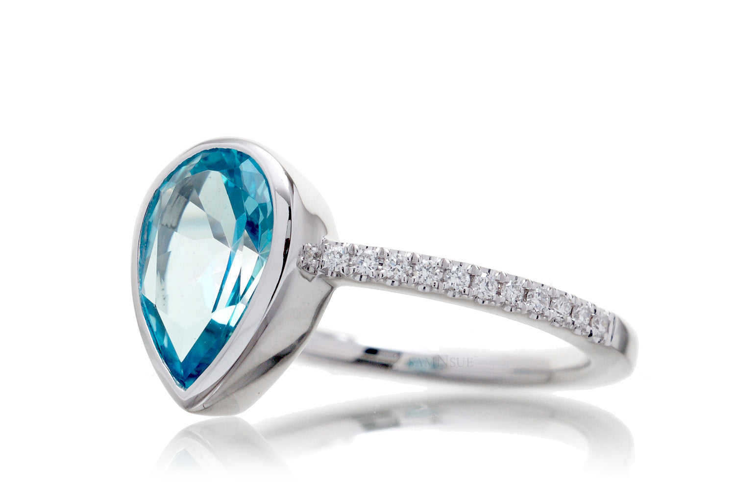 The Beverly Pear Swiss Blue Topaz