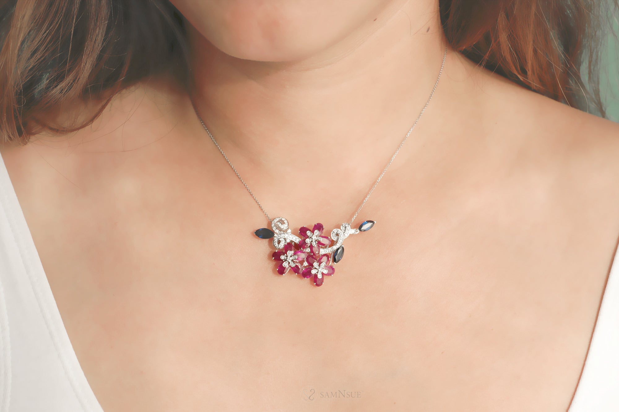 The Blossom Ruby Diamond Slide | Pendant