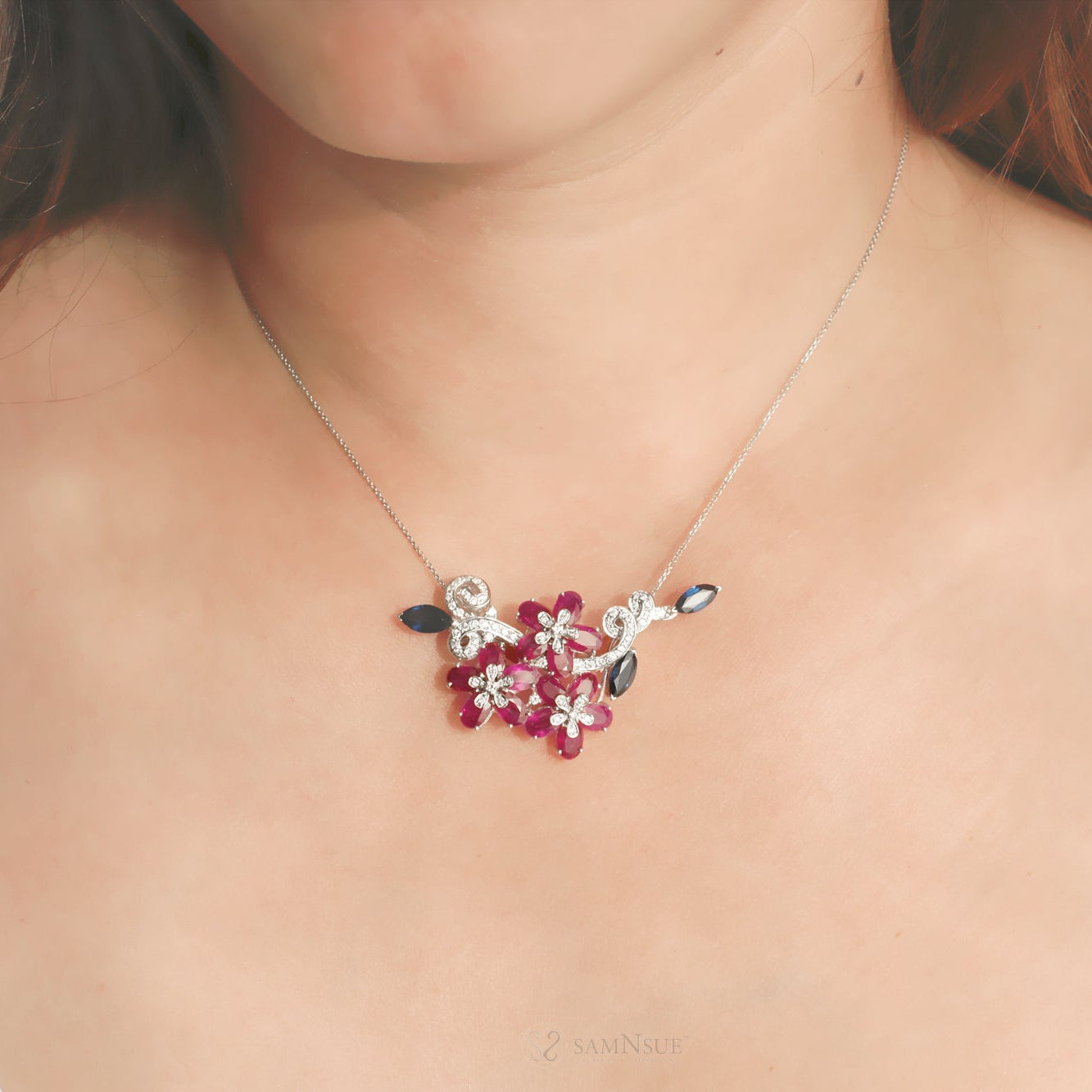 The Blossom Ruby Diamond Slide | Pendant