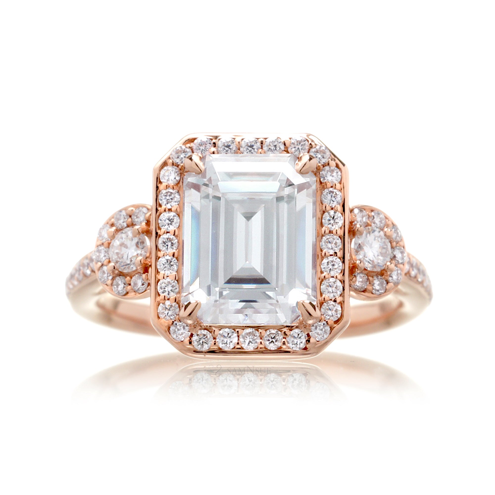 Ethical Moissanite Engagement Ring in Rose, White, or Yellow Gold