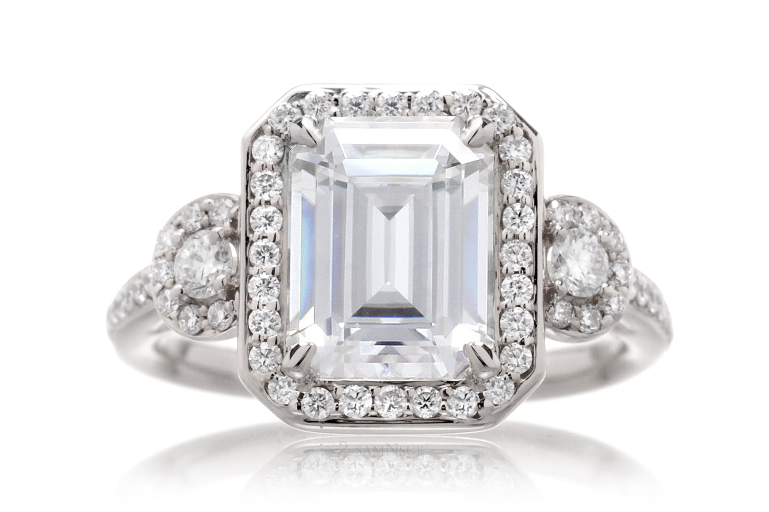 The Nancy Emerald Cut Moissanite