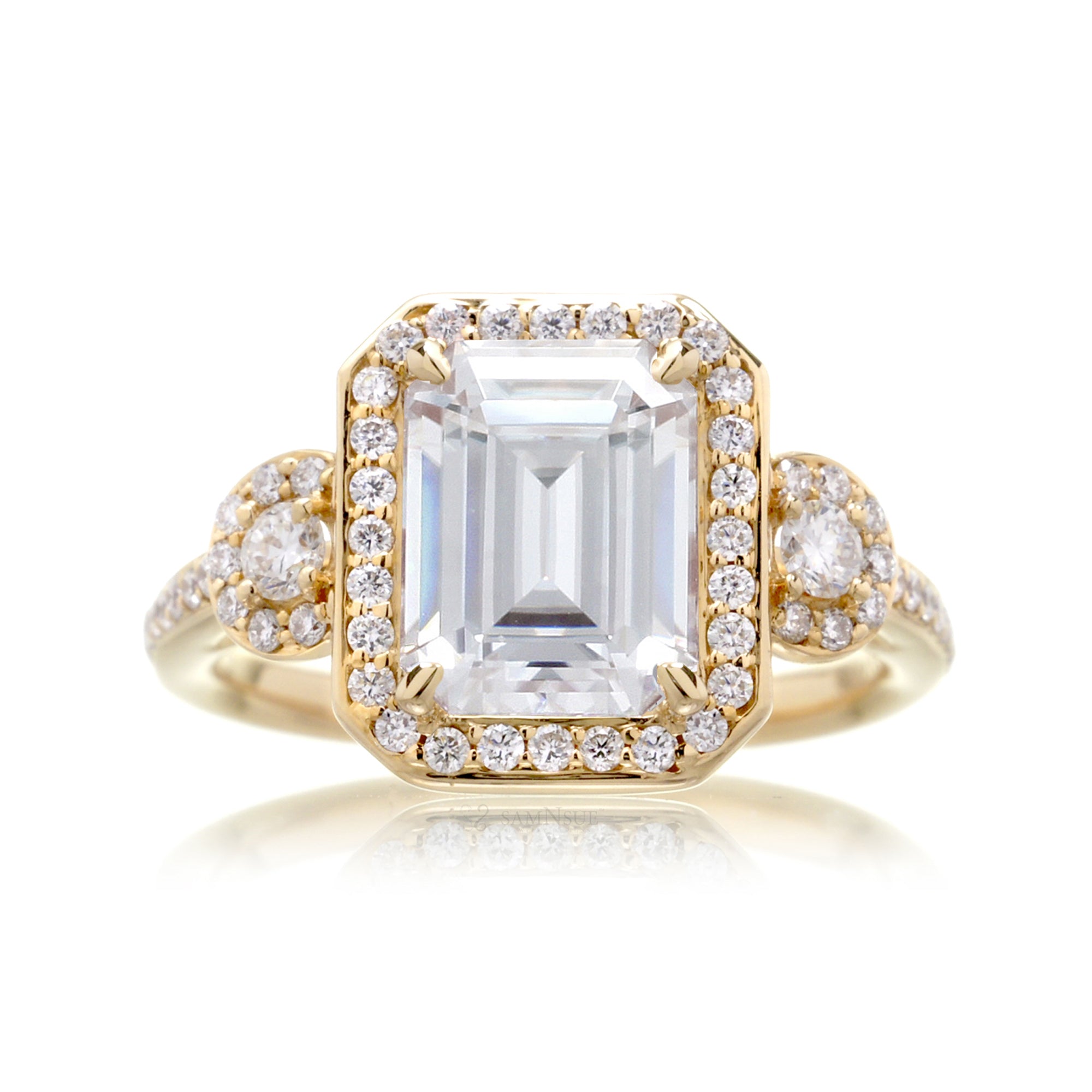 Ethical Moissanite Engagement Ring in Rose, White, or Yellow Gold