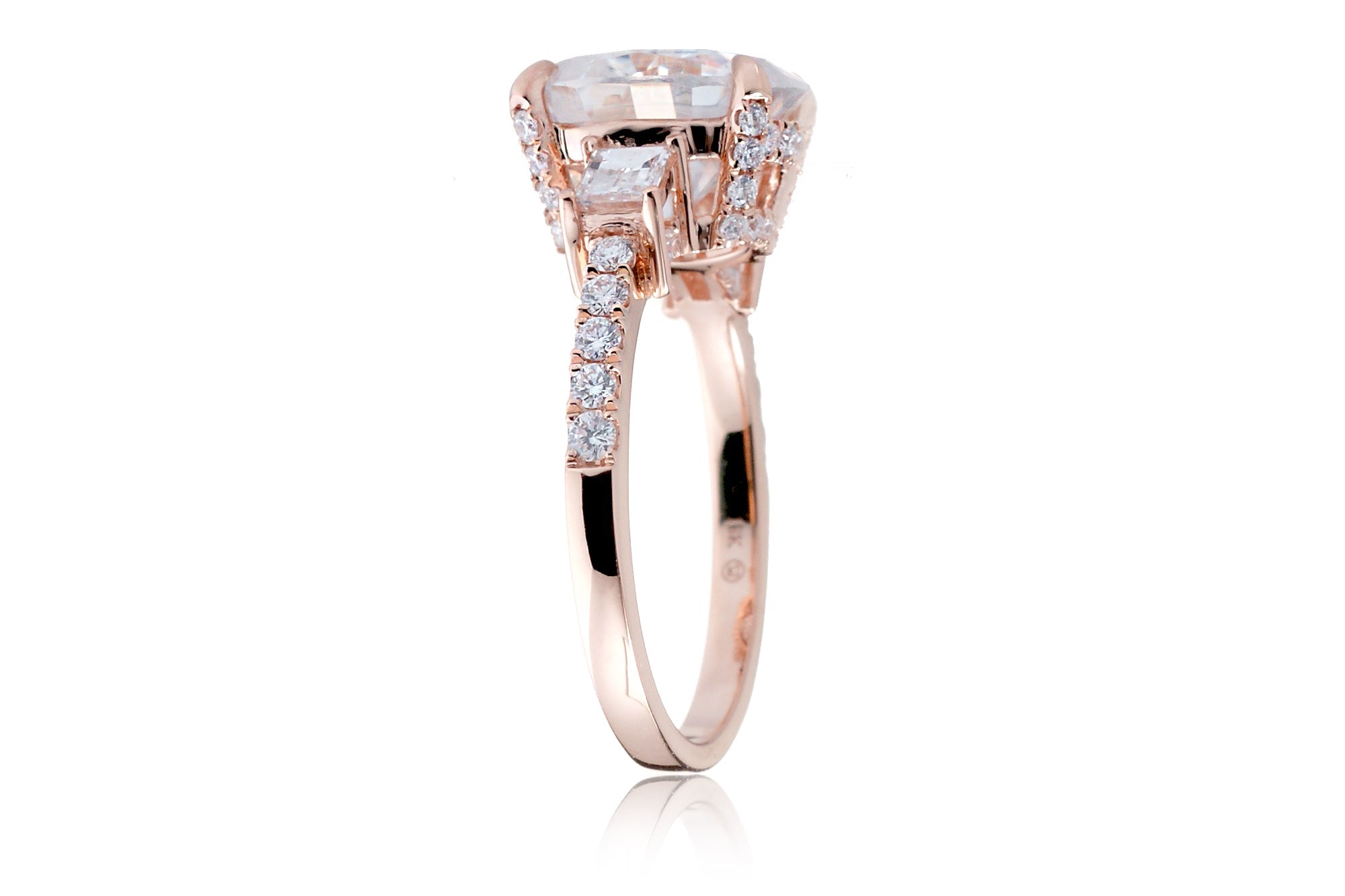 The Rey Radiant Cut Moissanite Ring