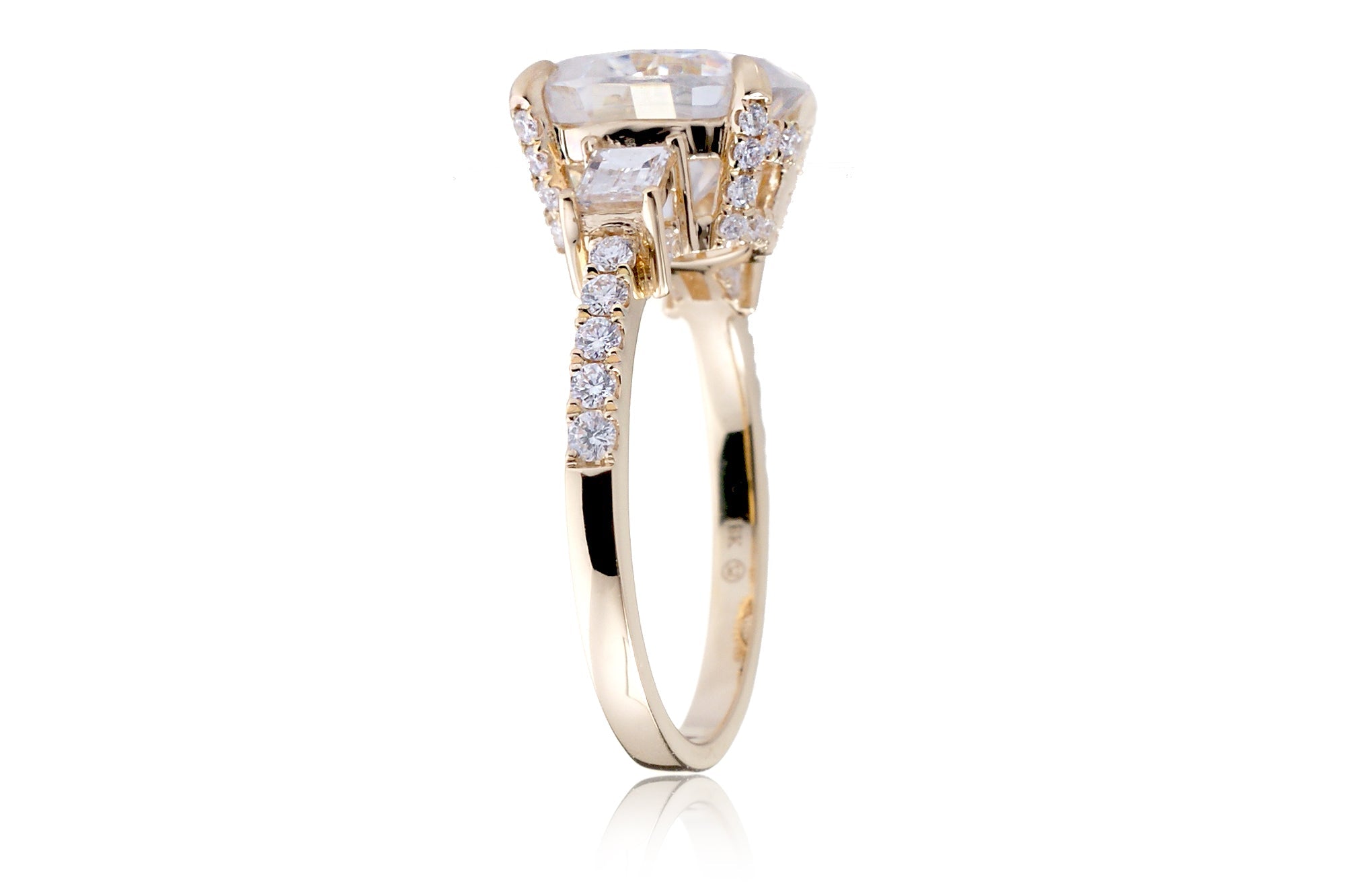 The Rey Radiant Cut Moissanite Ring