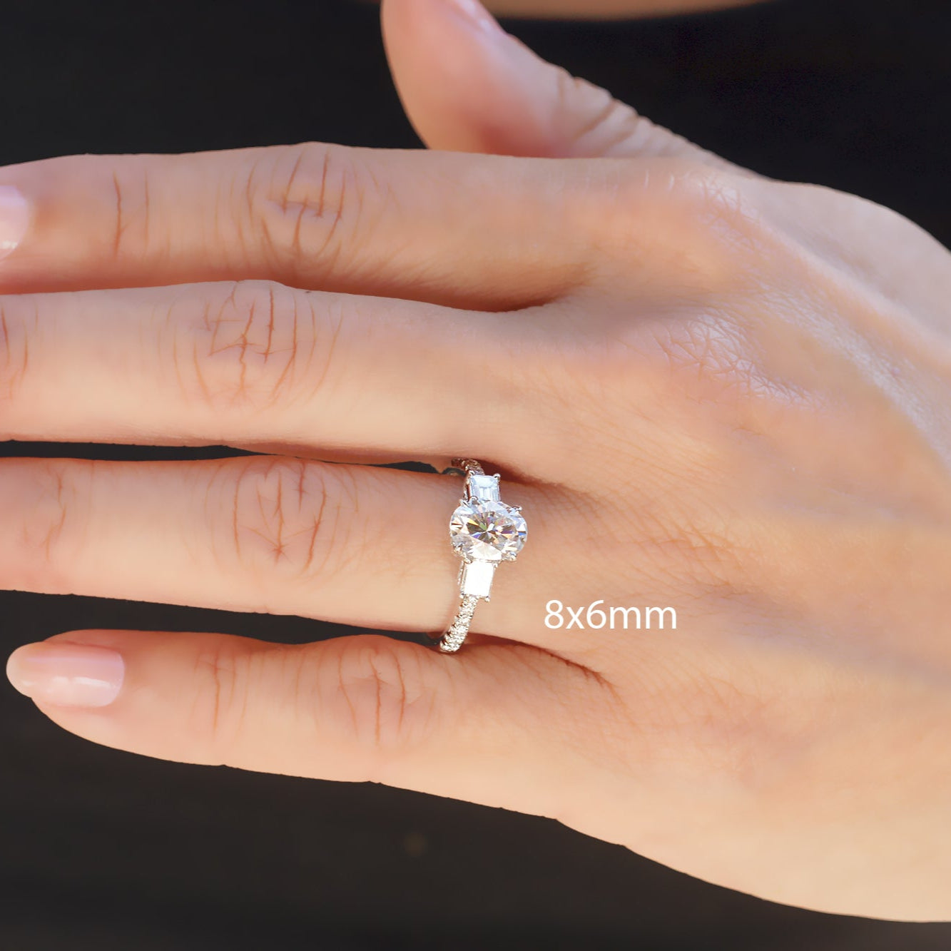 The Rey Oval Moissanite Ring