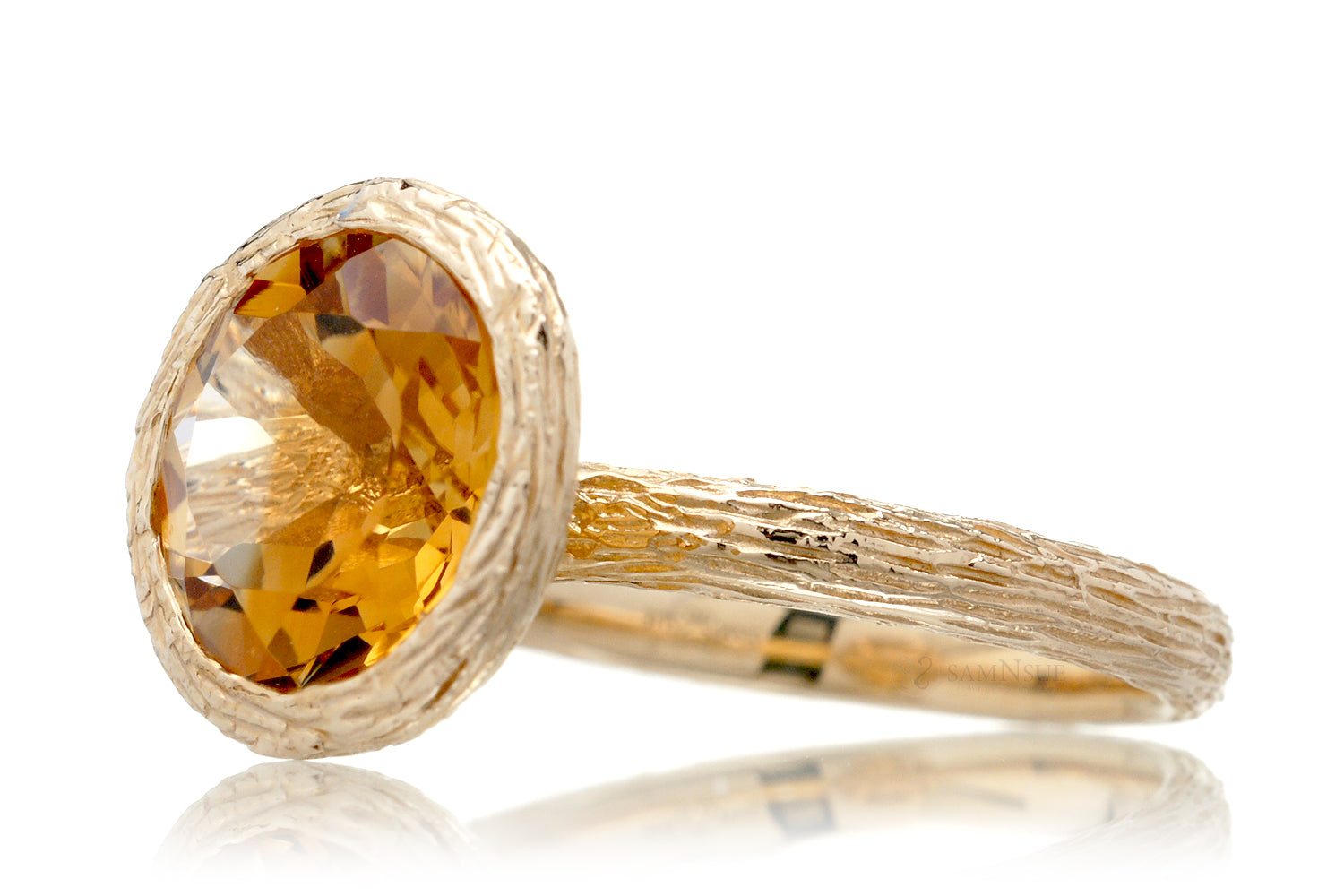 The Twig Round Citrine Ring (10mm)