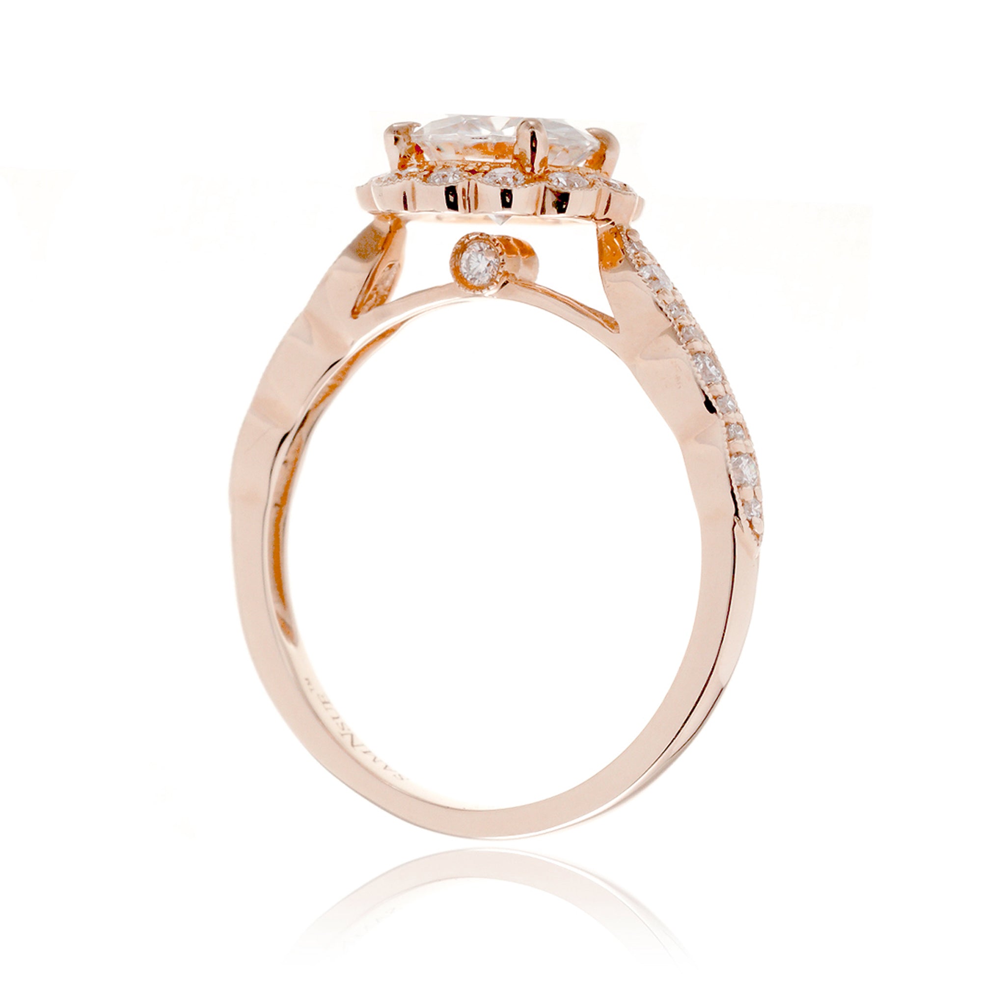 The Scallop Round Moissanite Ring