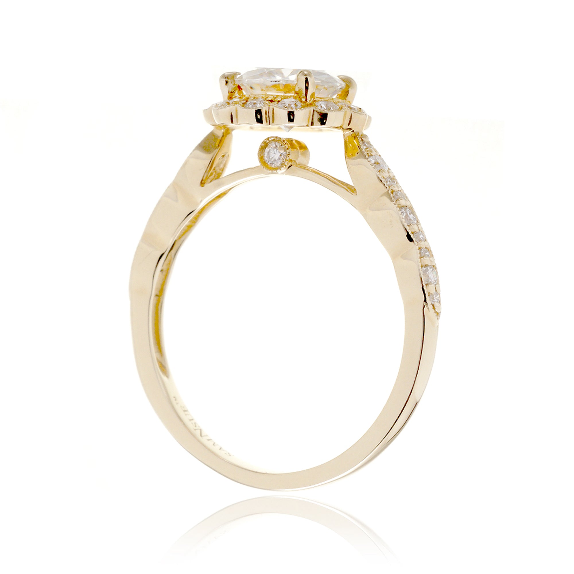 The Scallop Round Moissanite Ring