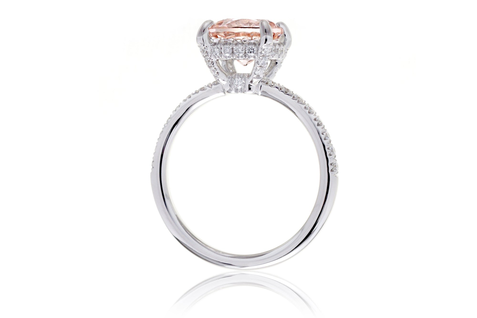 The Drenched Solitaire Cushion Morganite Ring