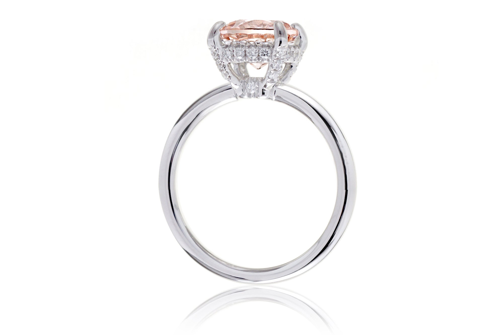 The Drenched Solitaire Cushion Morganite Ring