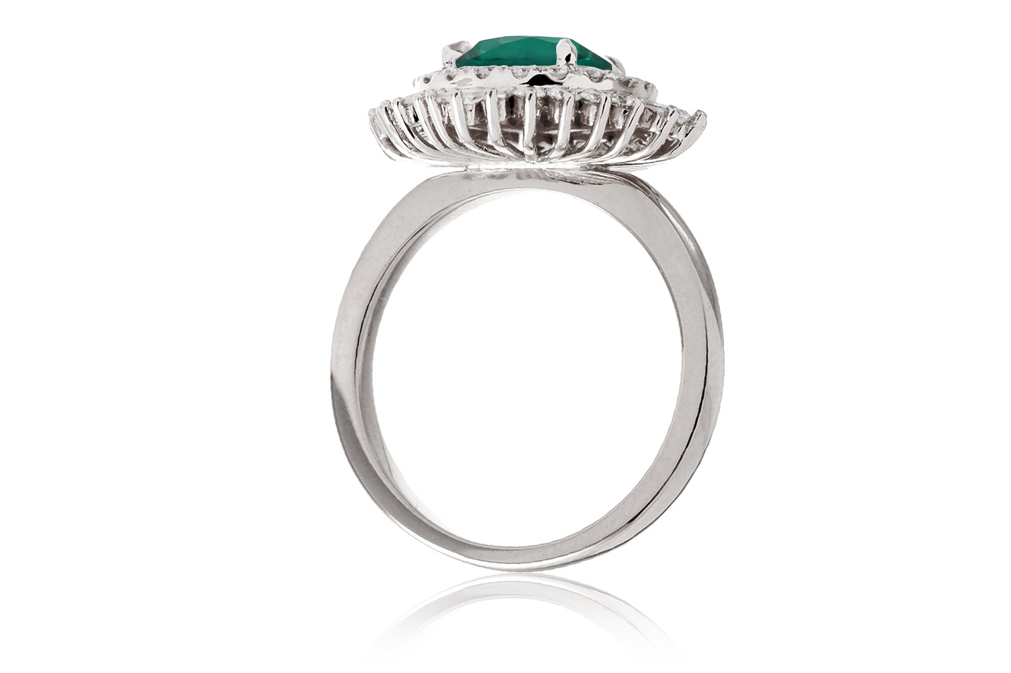 The Sonia Round Cut Emerald Diamond Ballerina Ring