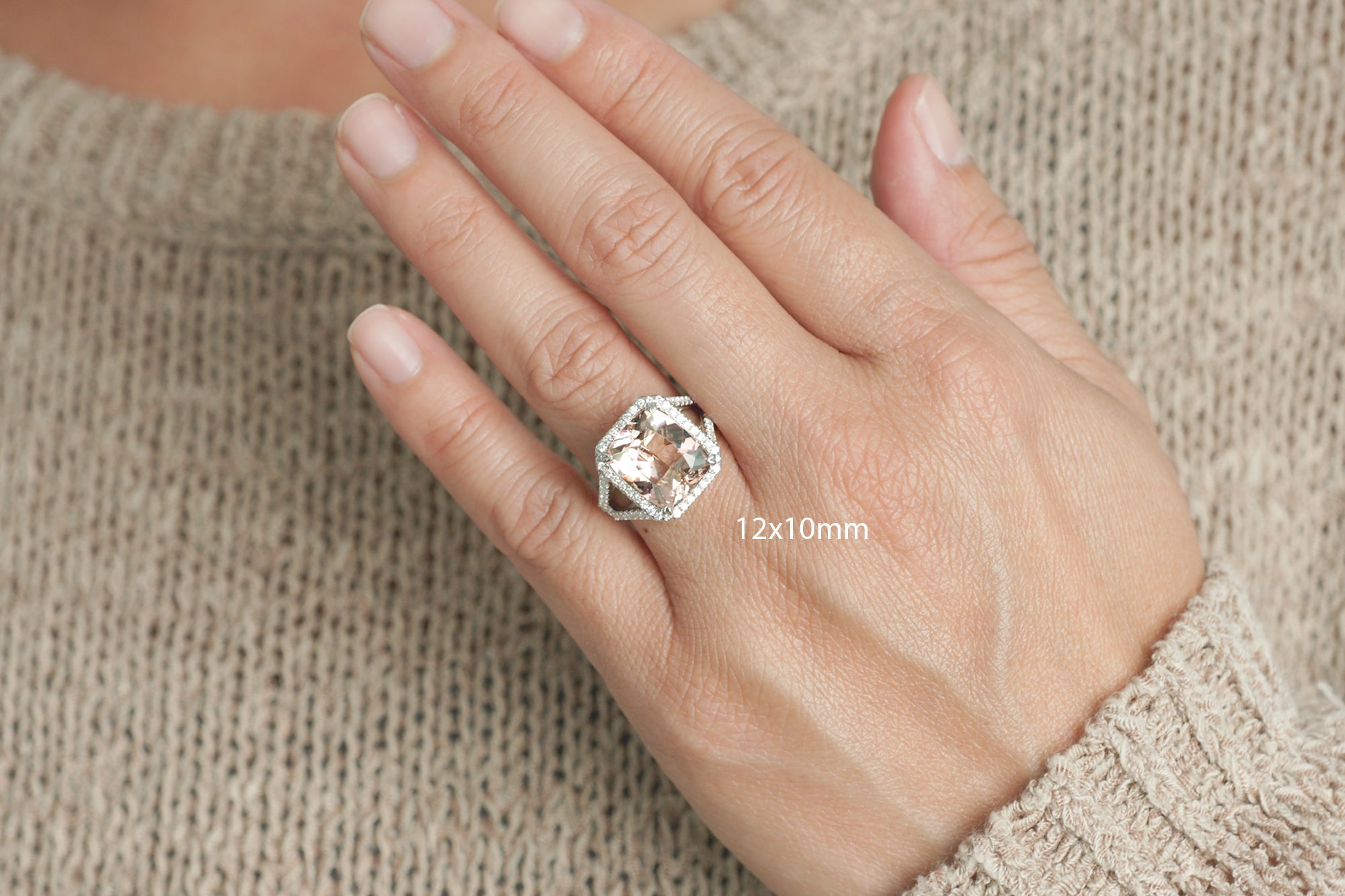 The Signature Split Band Cushion Morganite Ring