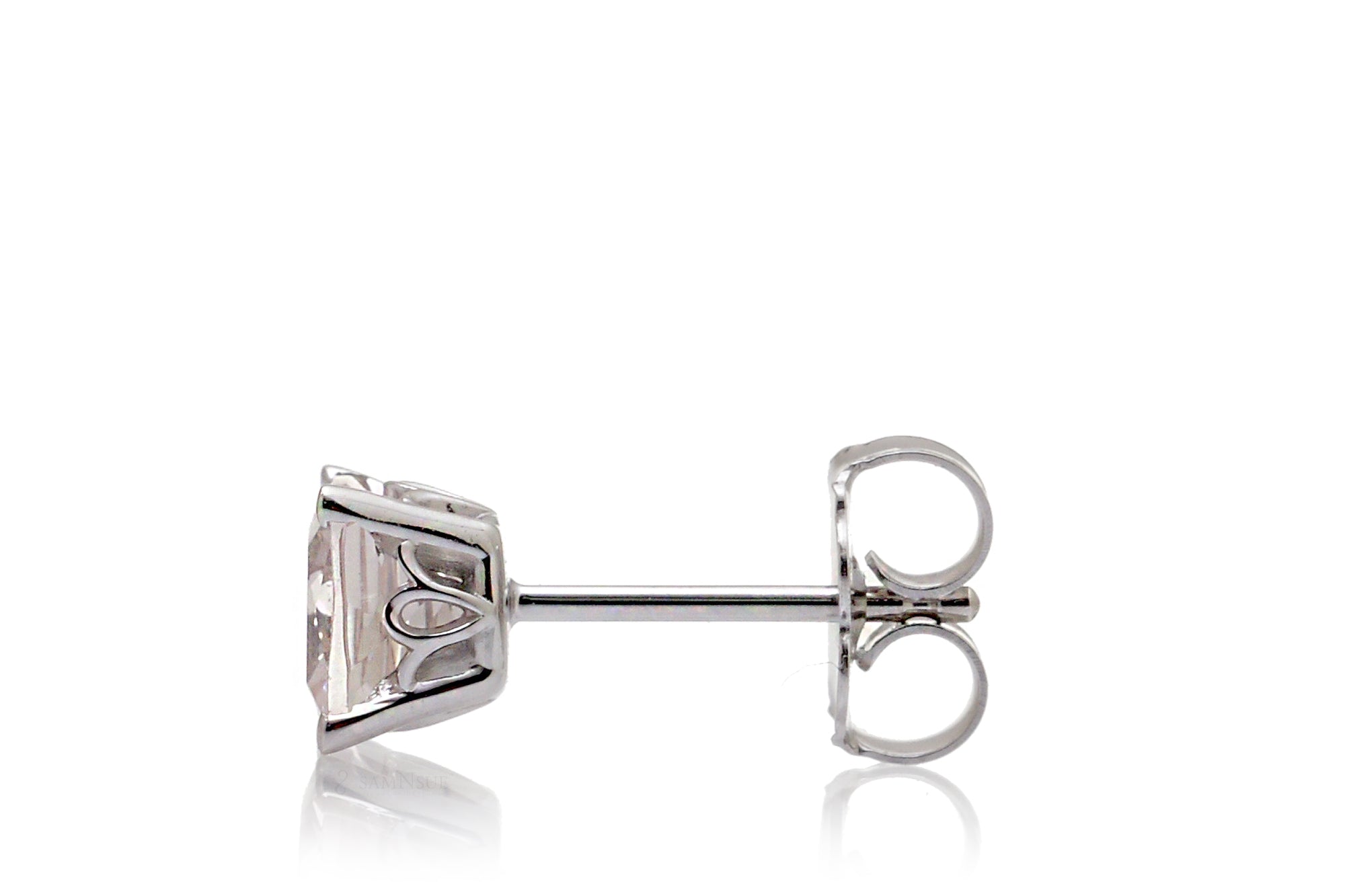 Cushion Morganite Studs Four-Prong