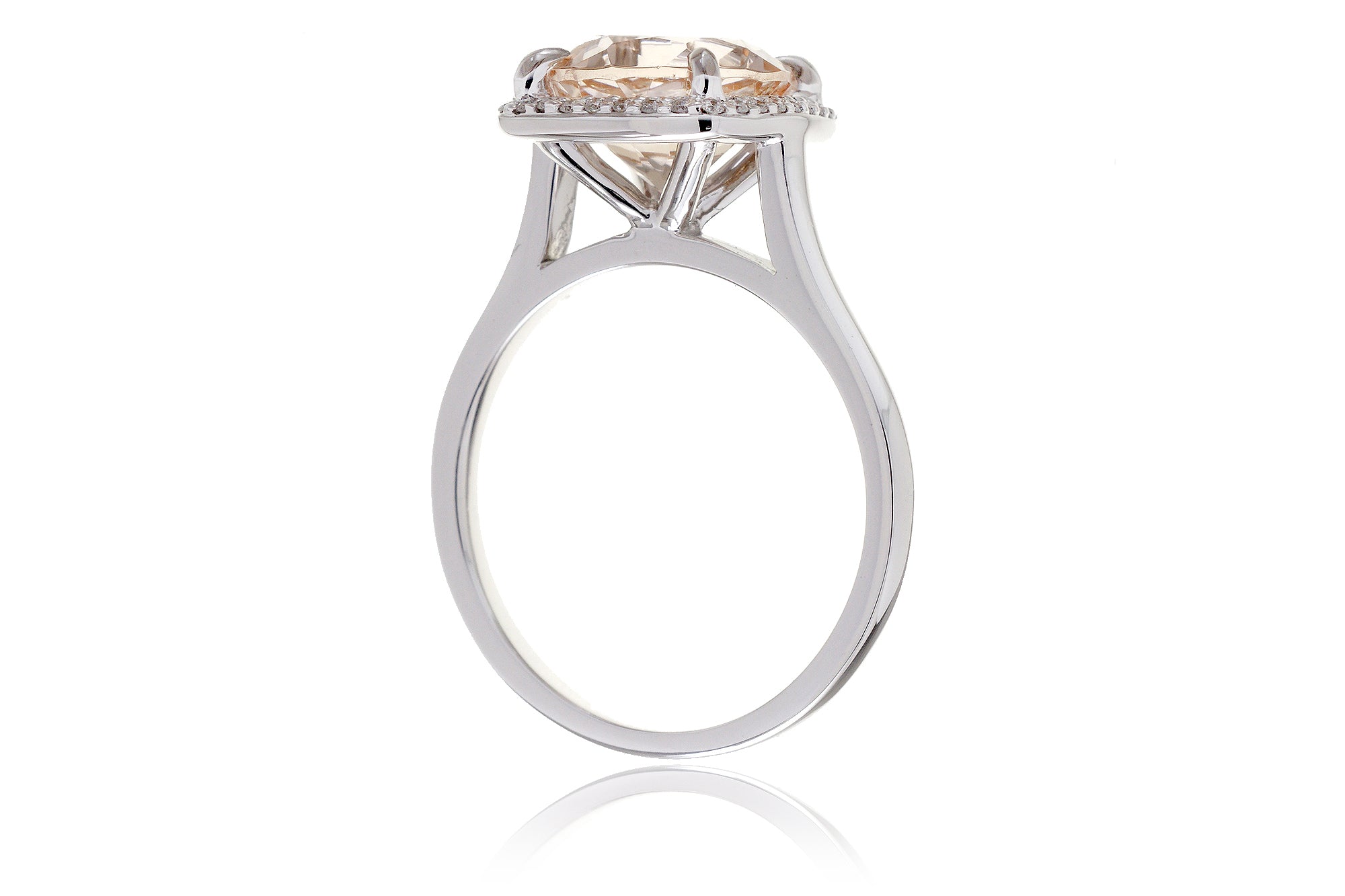 The Steffy Round Morganite With Cushion Halo (10mm)