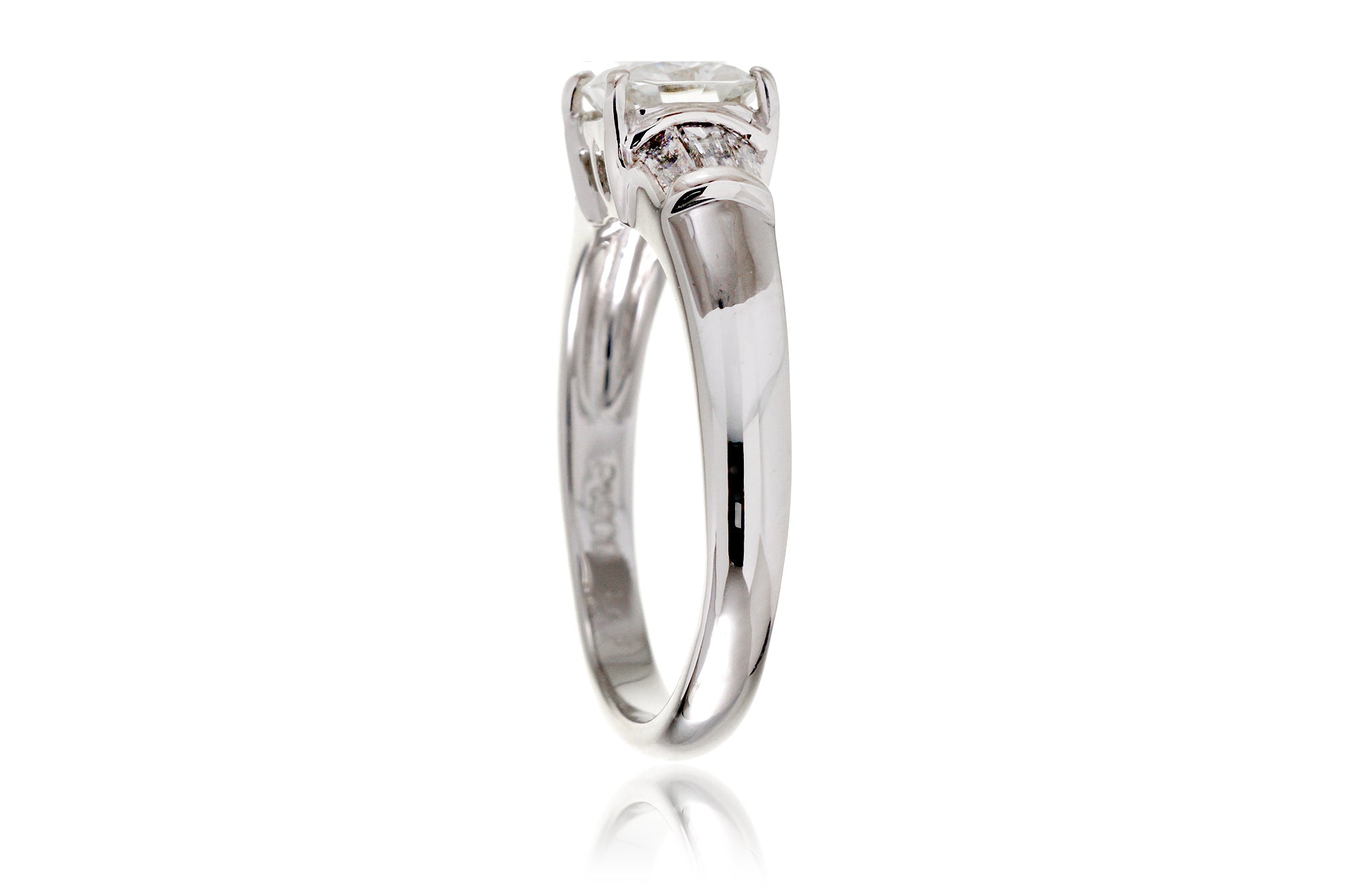 The Three Stone Baguette Cushion Moissanite