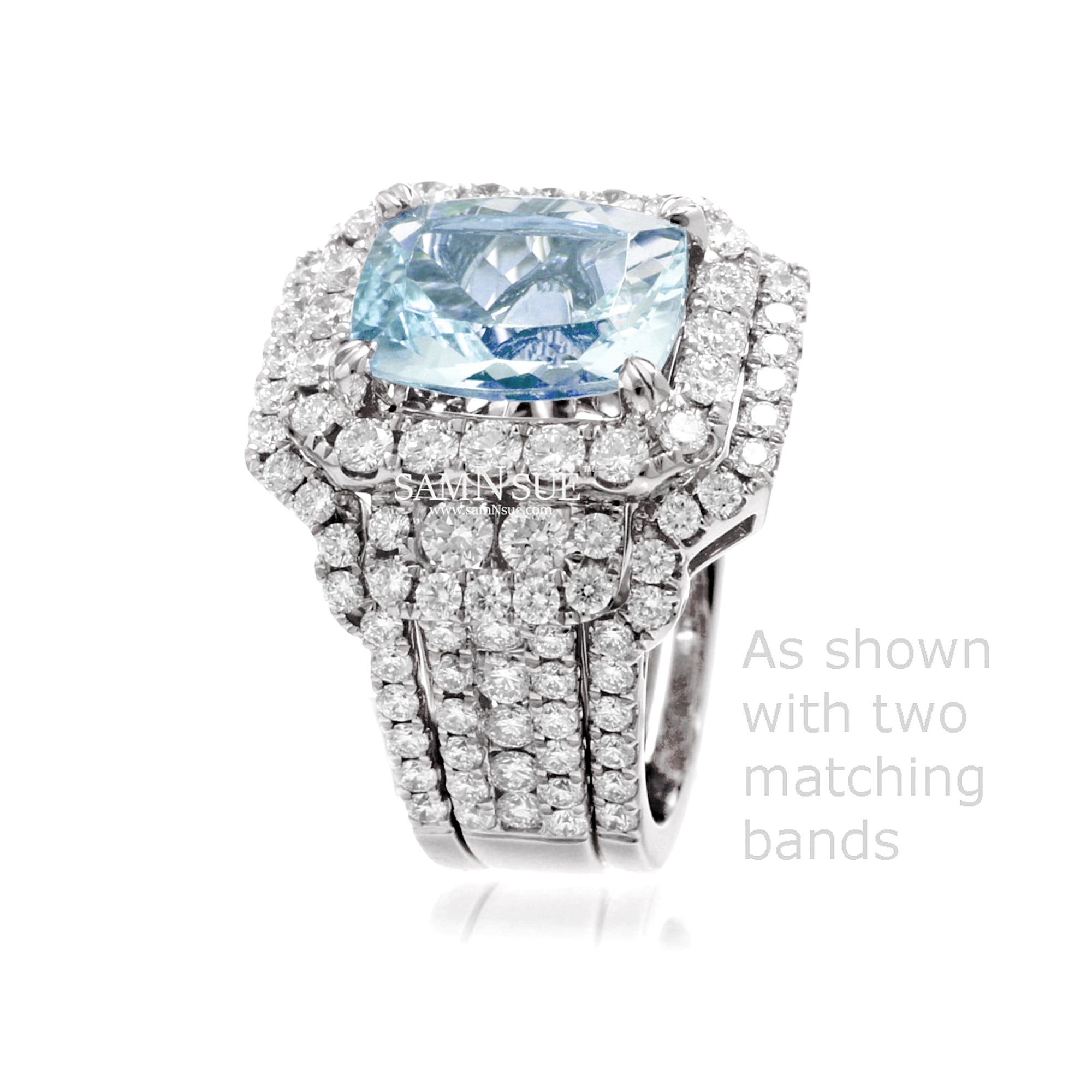 The Sydney Cushion Cut Aquamarine Ring