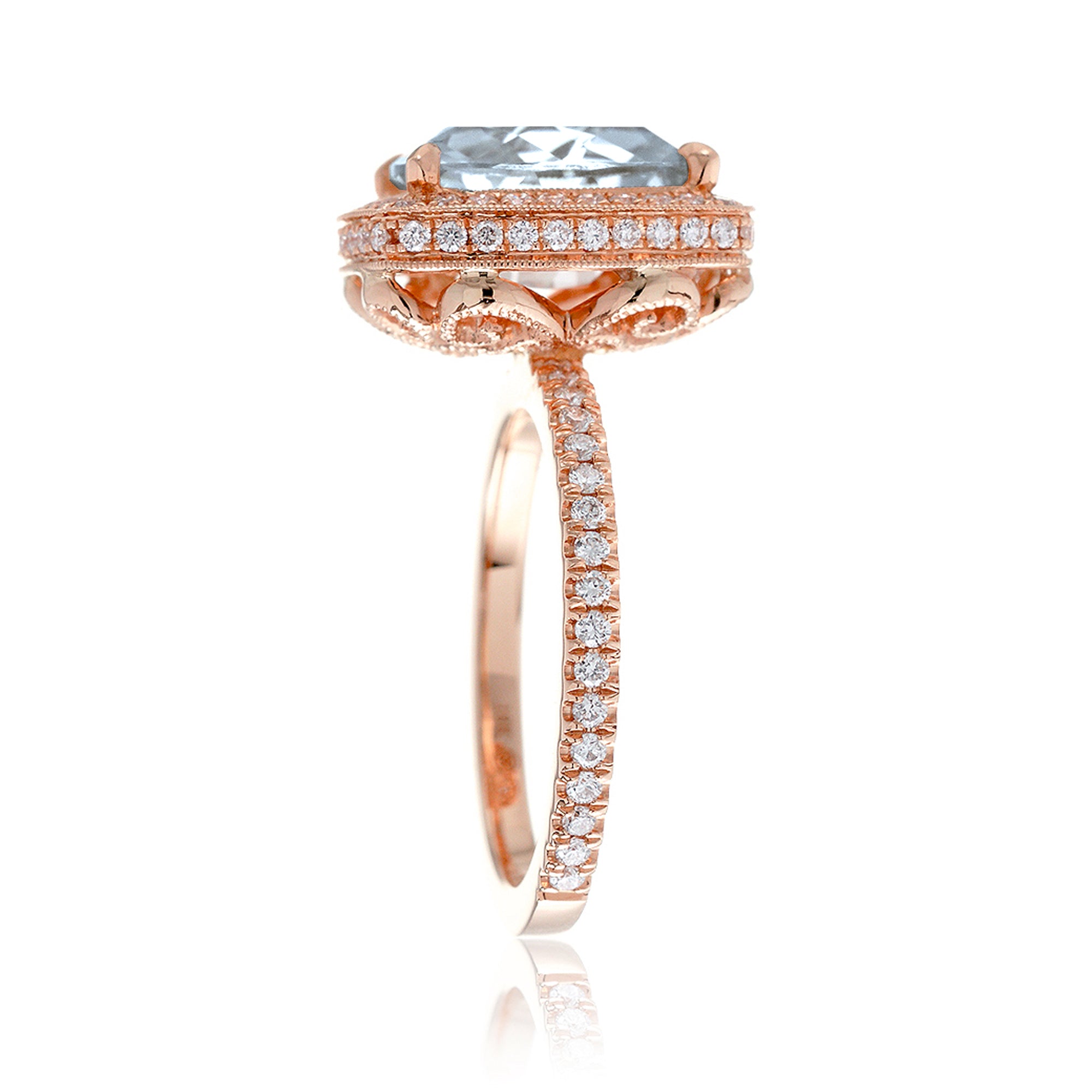 The Camila Cushion Cut Aquamarine Ring