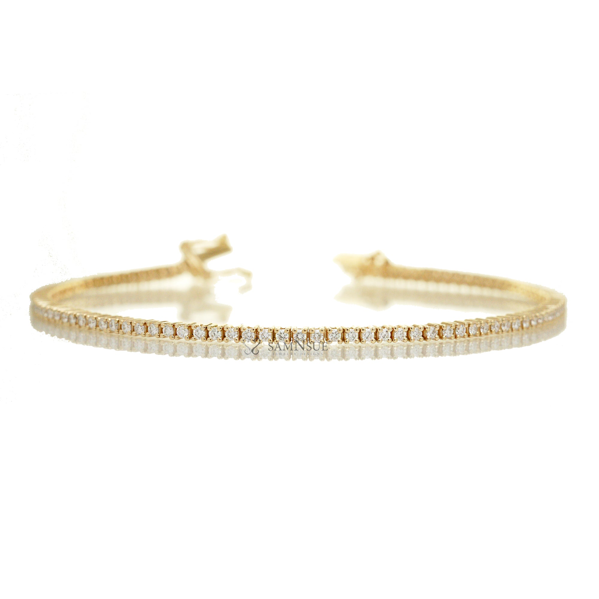 1ct diamond tennis bracelet yellow gold