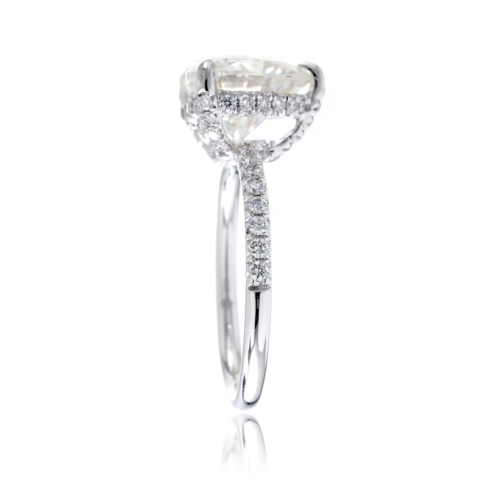 Heart shape moissanite diamond band engagement ring white gold - The Ava