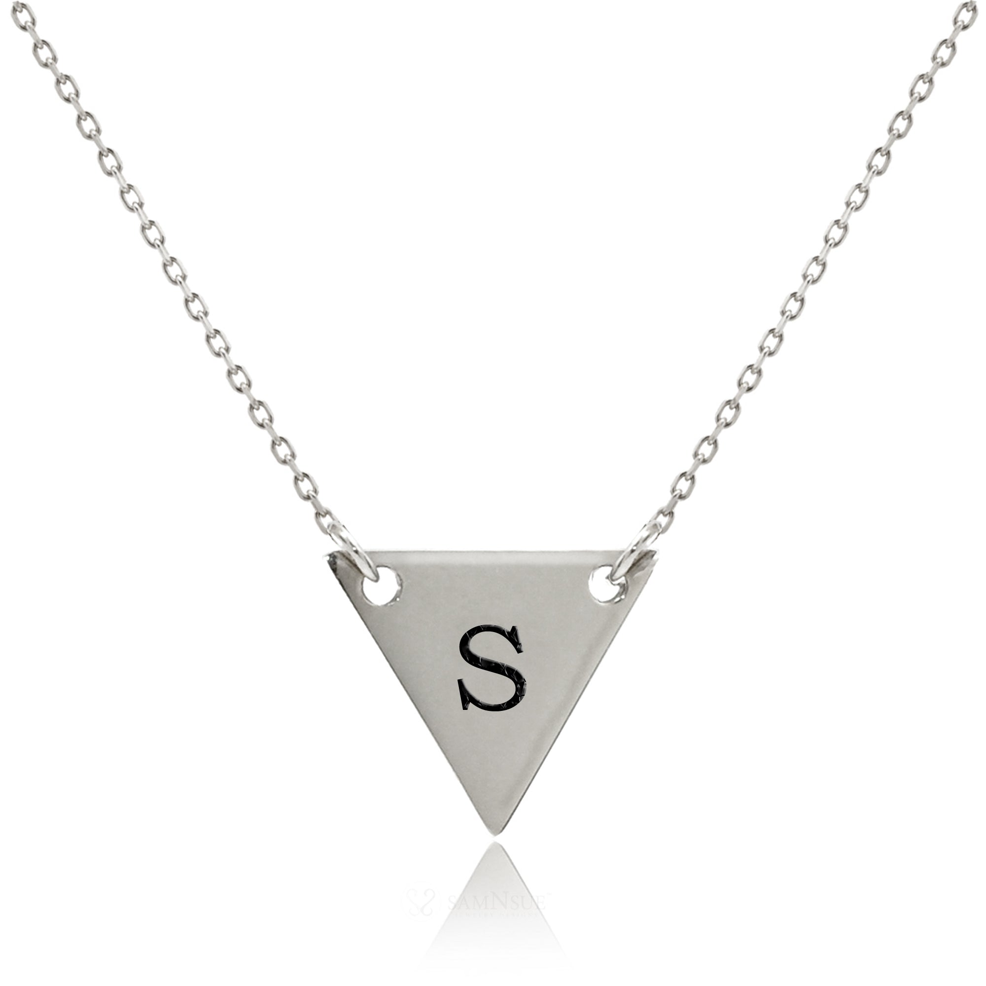 Triangle Initial Necklace