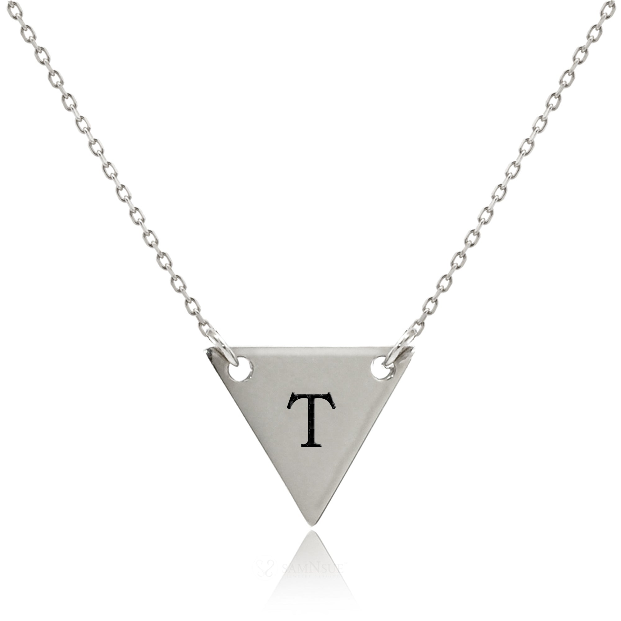 Triangle Initial Necklace