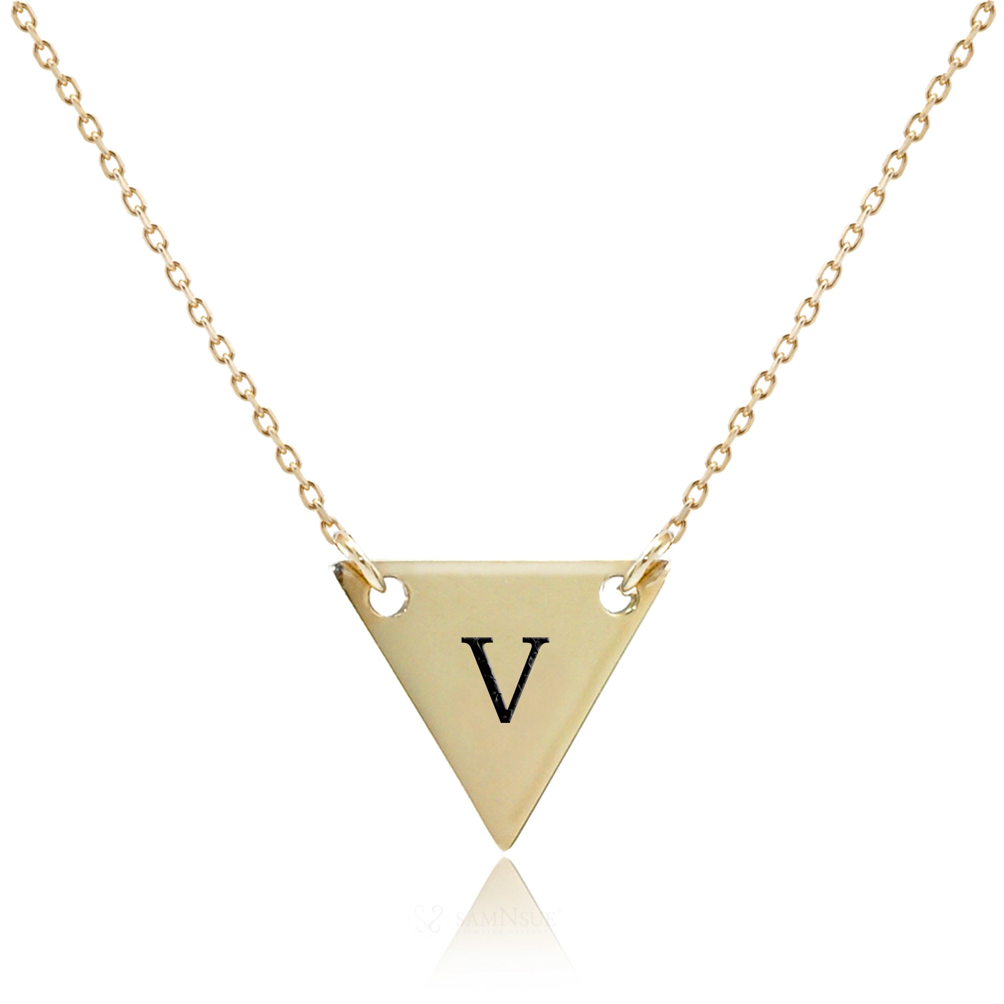 Triangle Initial Necklace