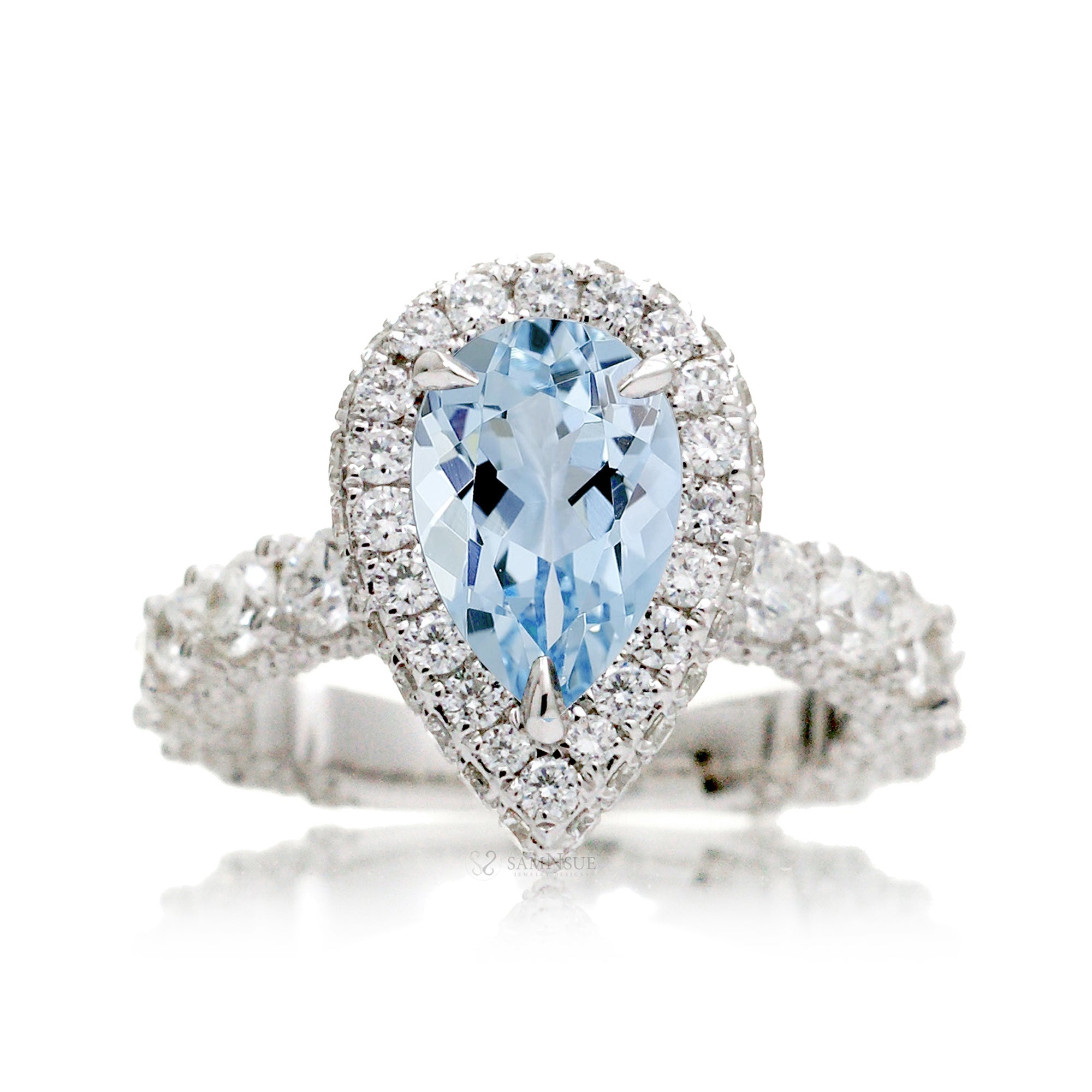 The Florence Pear Aquamarine