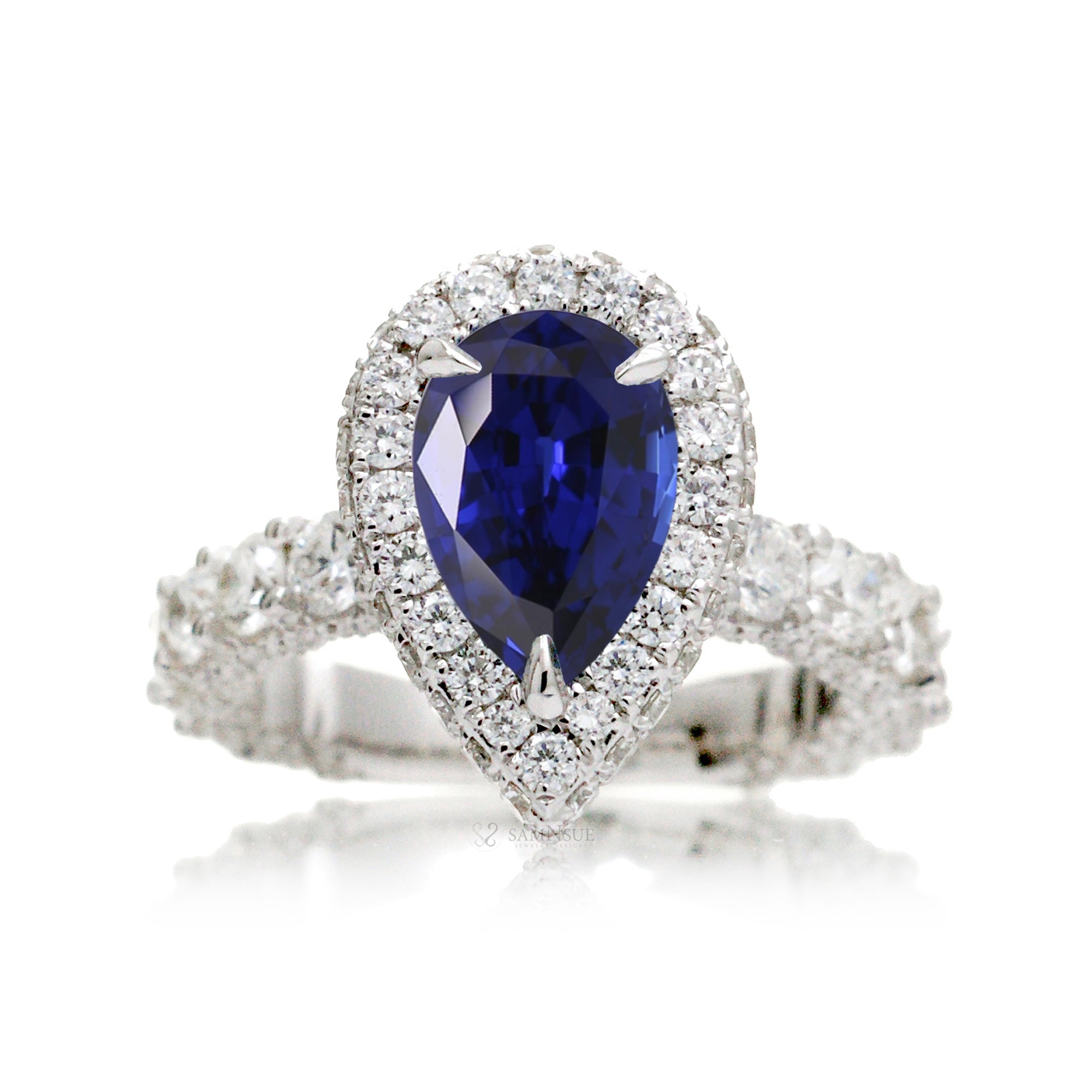 The Florence Pear Sapphire Ring (Lab-Grown)