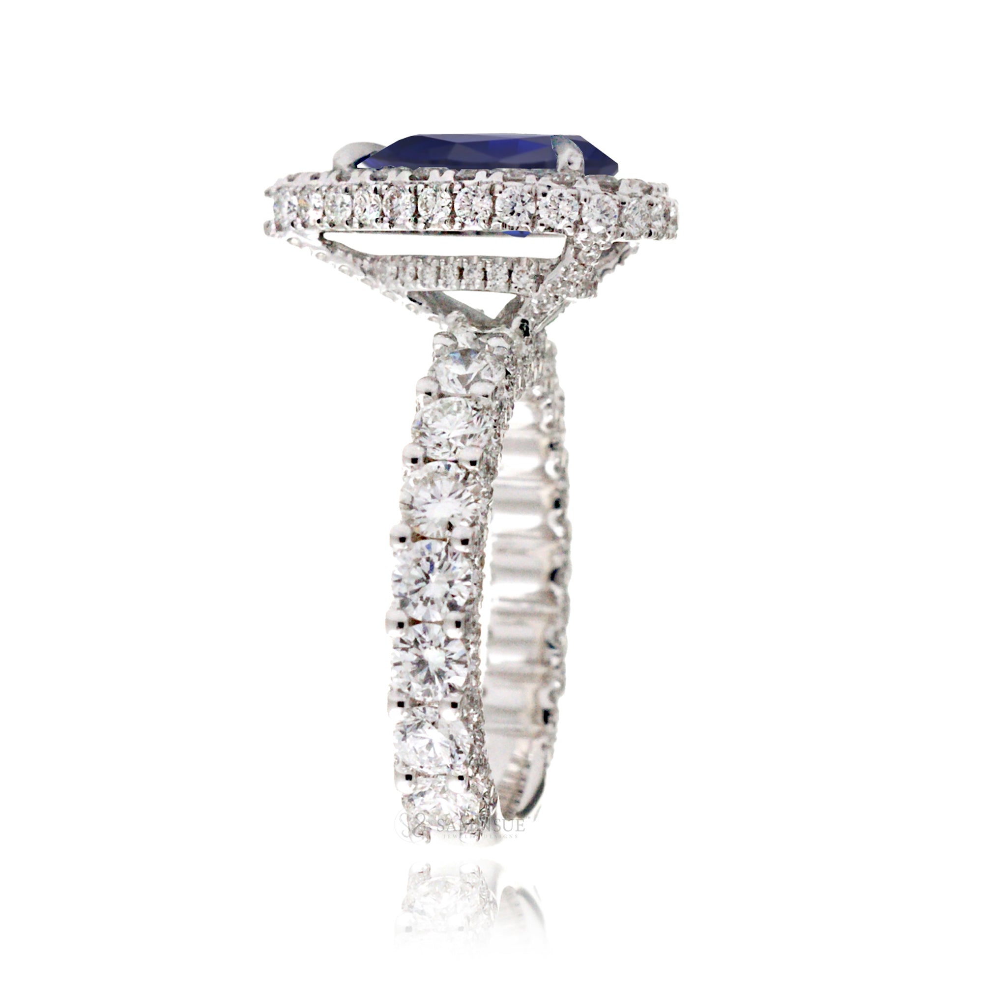 The Florence Pear Blue Sapphire Ring