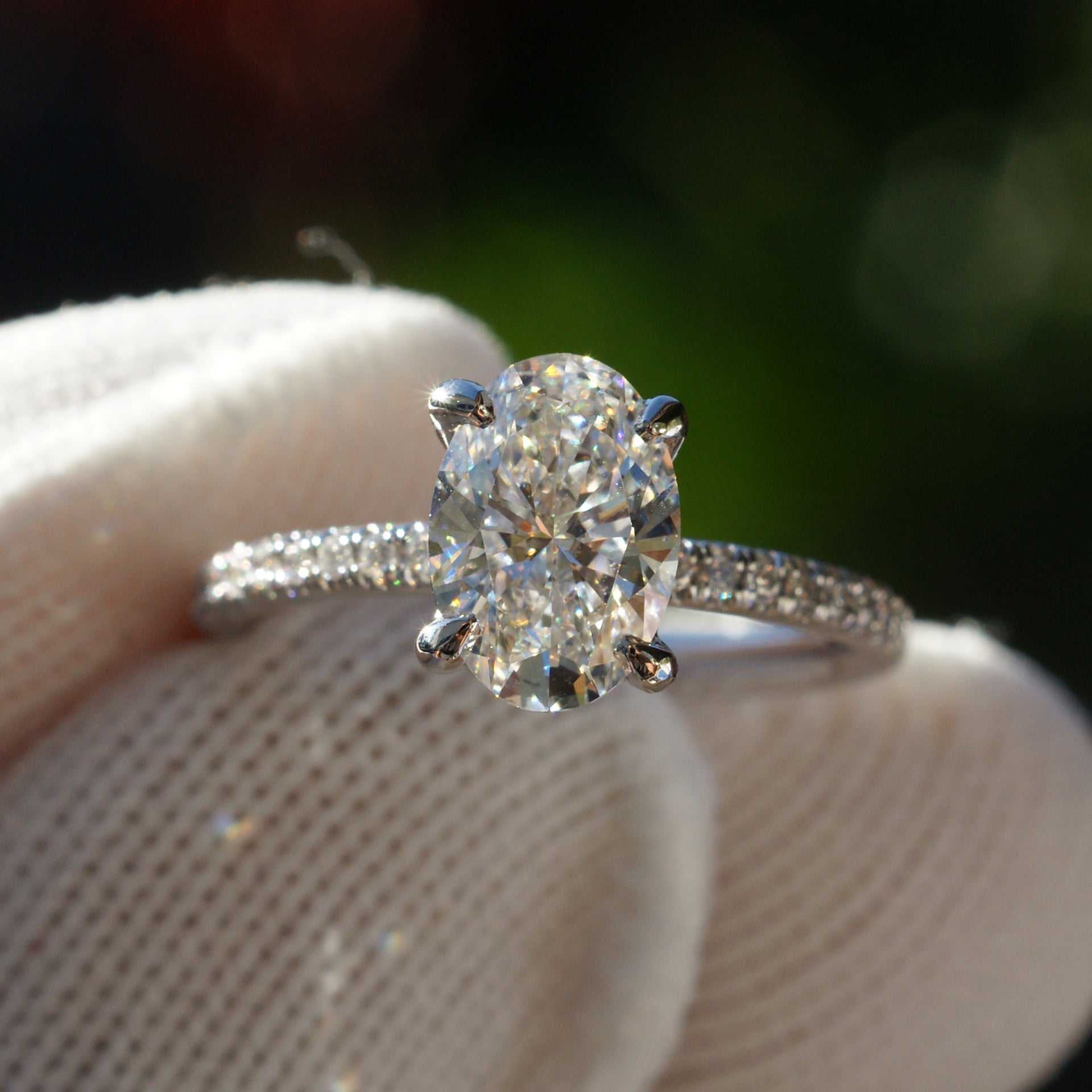 The Ava Oval Diamond Ring Platinum platinum Diamond  (LAB)