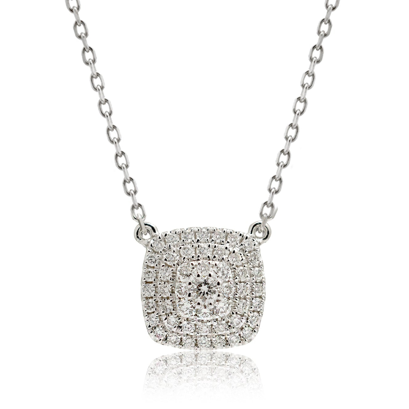 The Peony Cushion Diamond Necklace