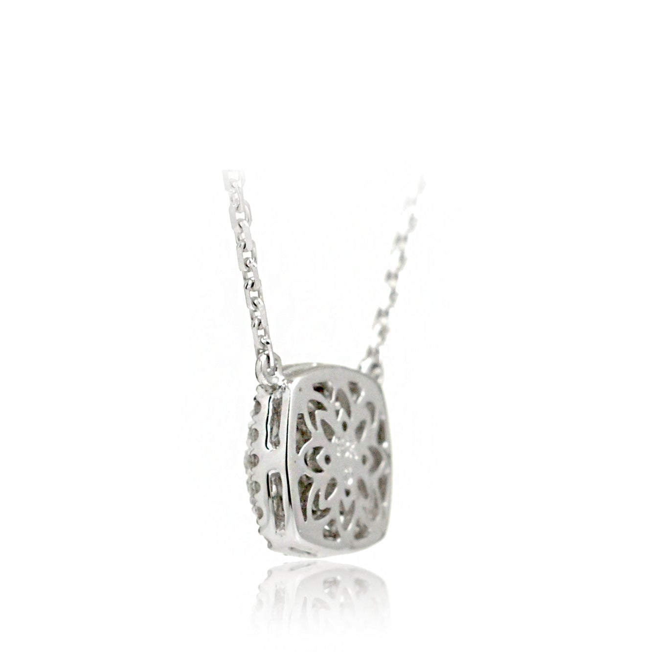 The Peony Cushion Diamond Necklace