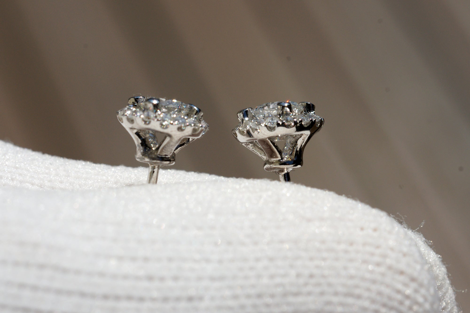 Martini Round Diamond Halo Stud Earrings (2/3ct. tw.)